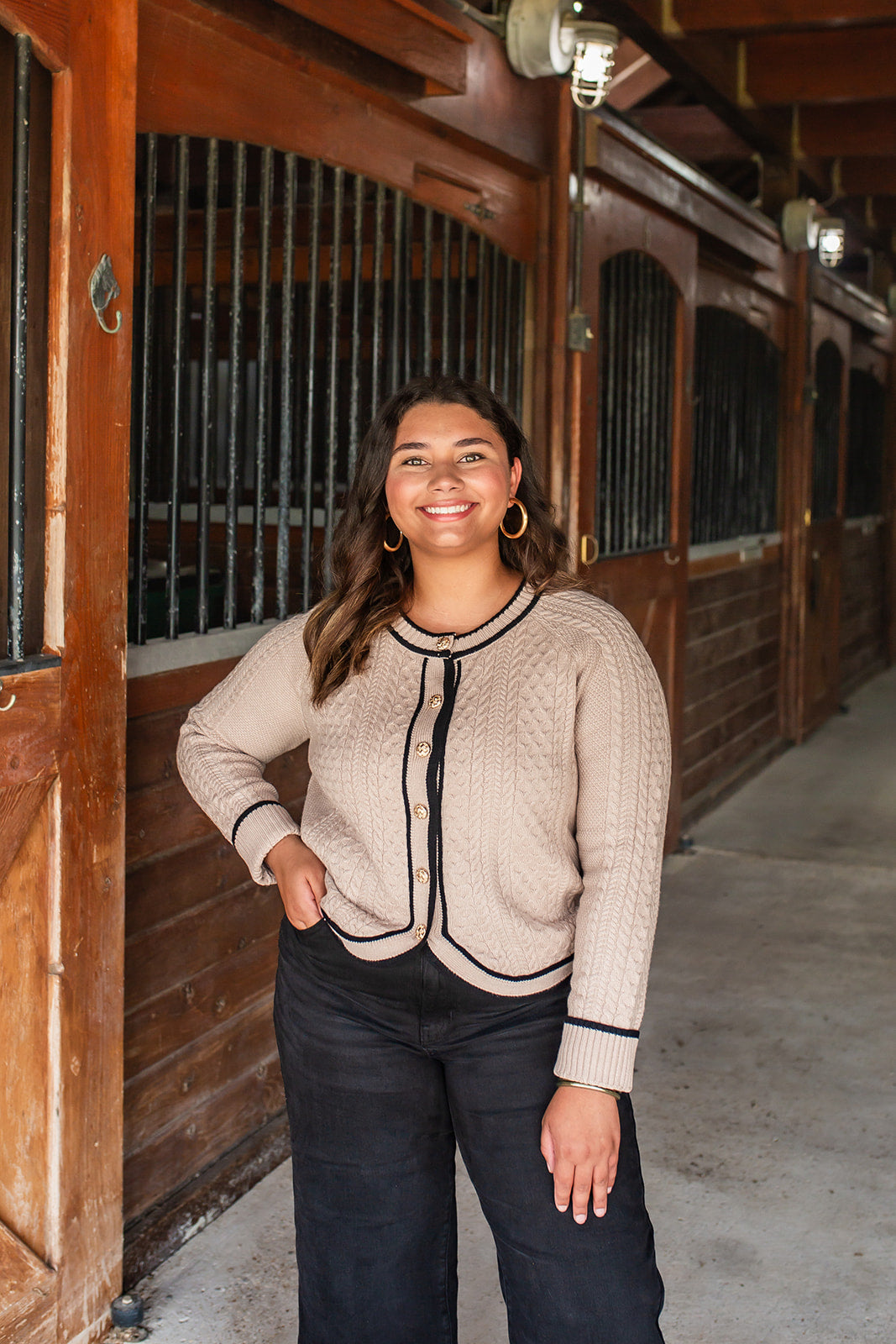 My Girl Taupe Cardigan Sweater