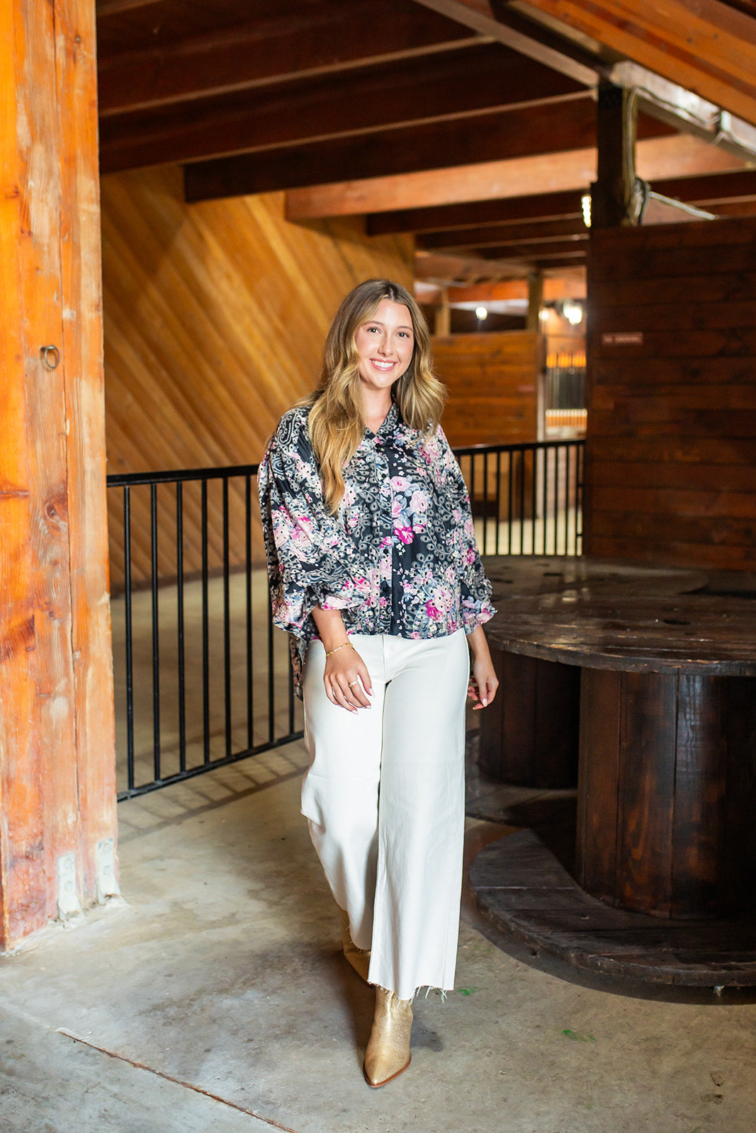 Pretty Girl Black Floral Blouse