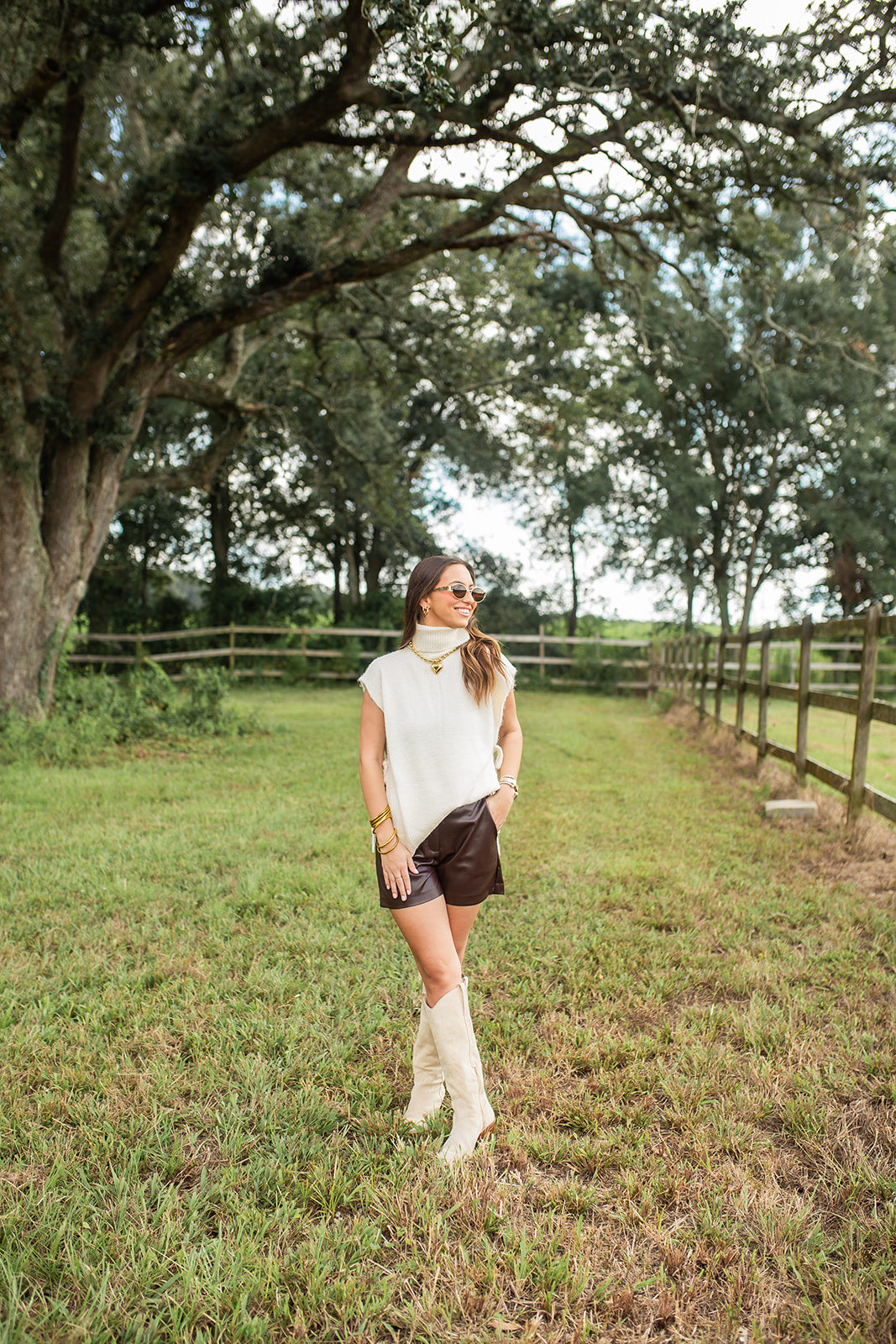 Cream Turtleneck Vest