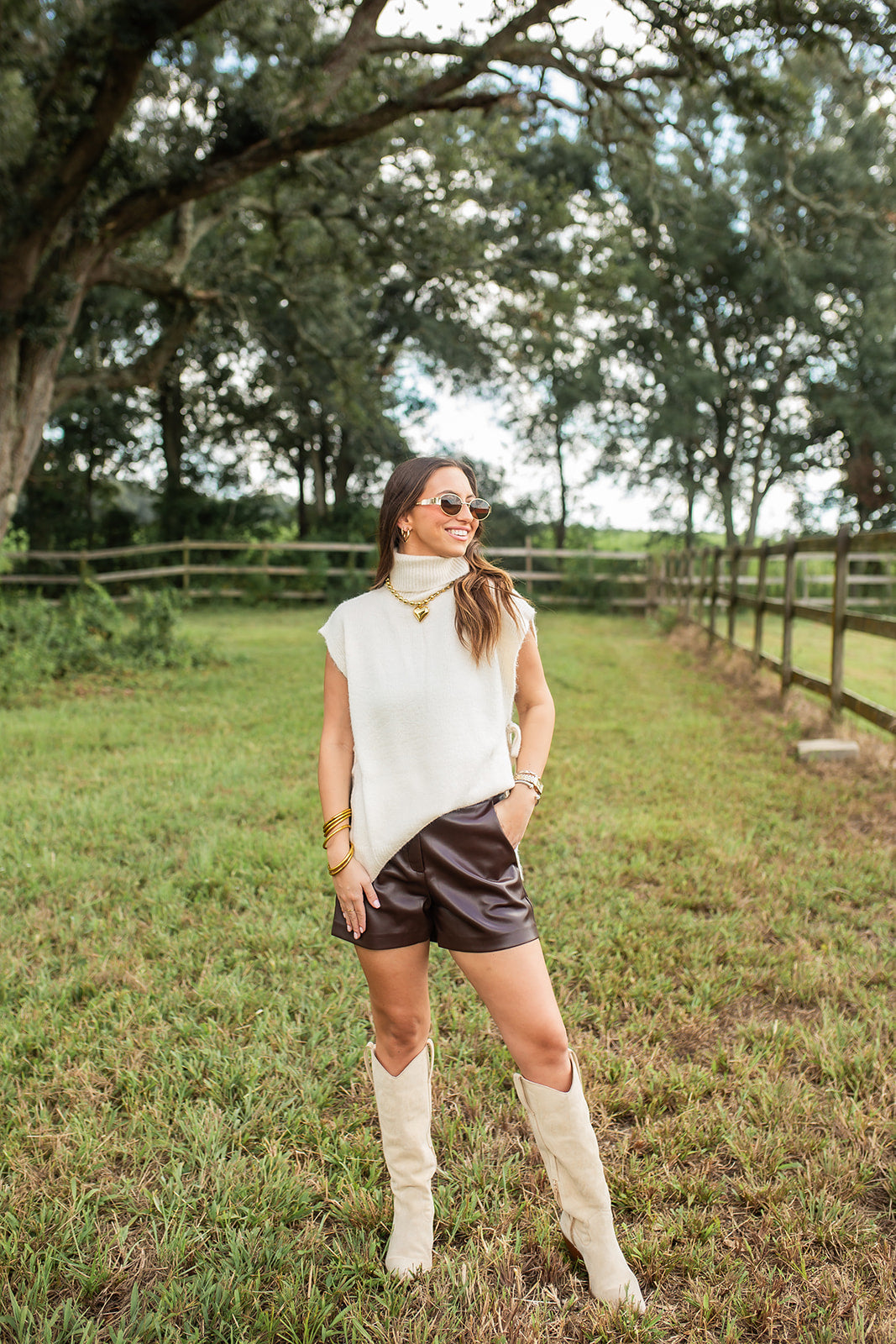 Cream Turtleneck Vest