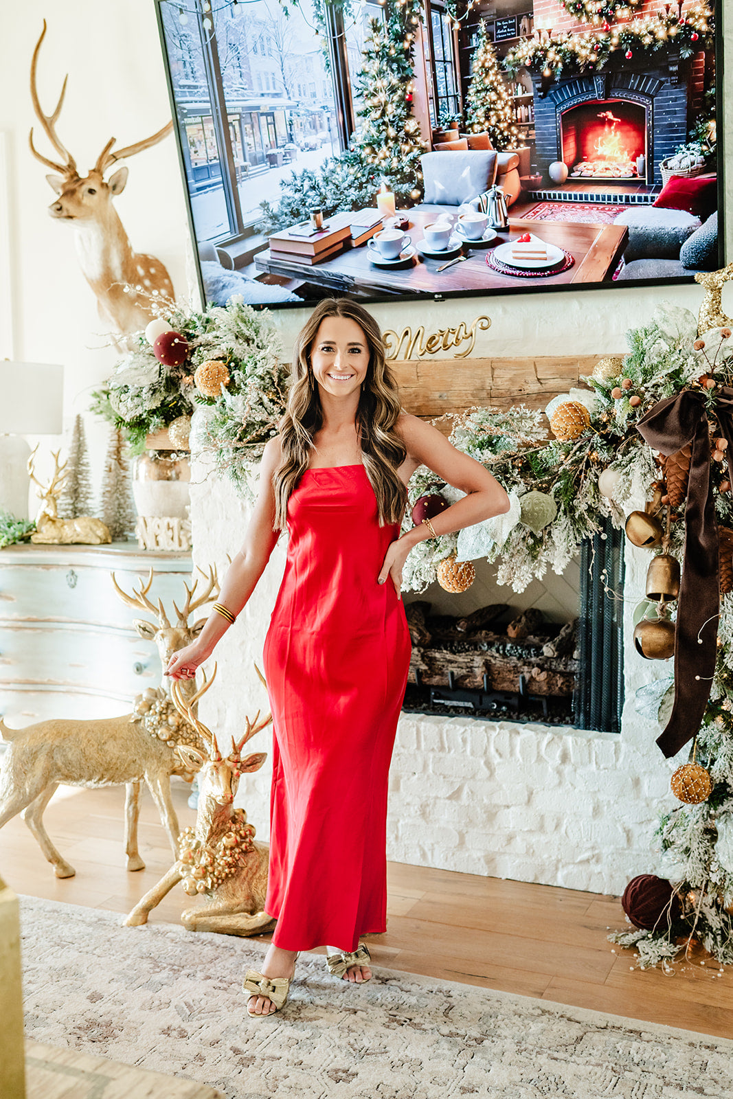 Jessamine Dark Red Satin Maxi