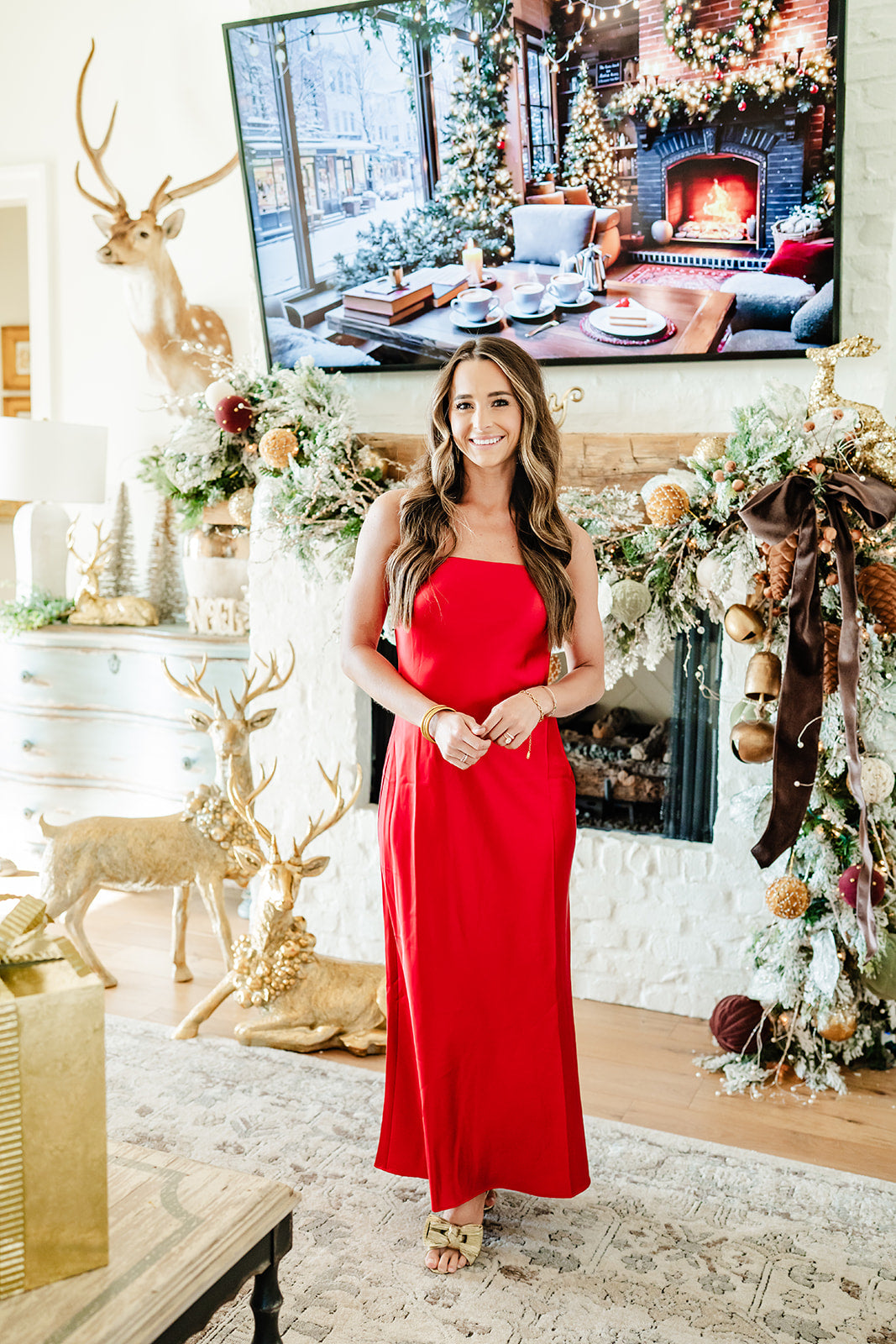 Jessamine Dark Red Satin Maxi