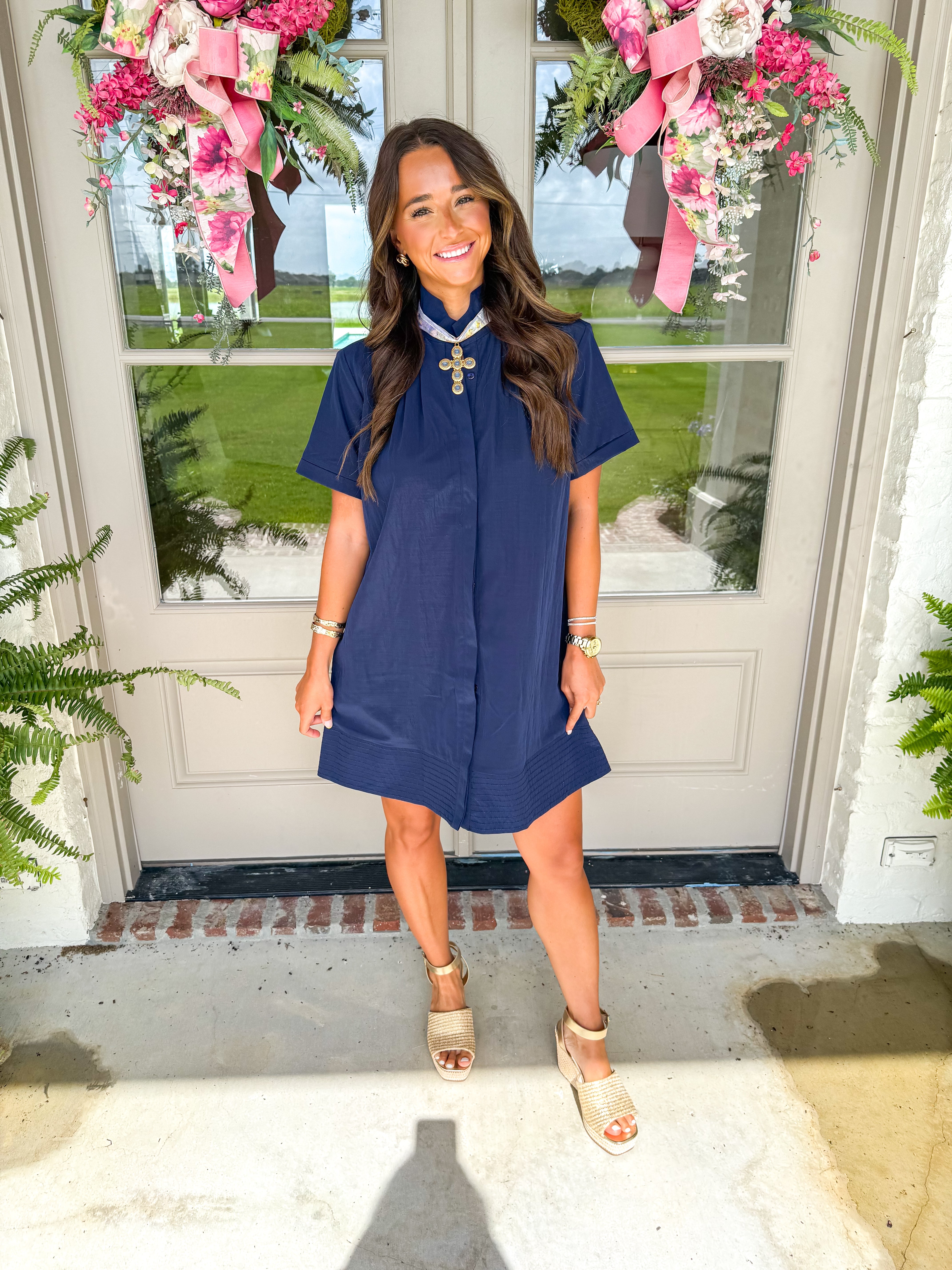 Navy Days Shift Dress