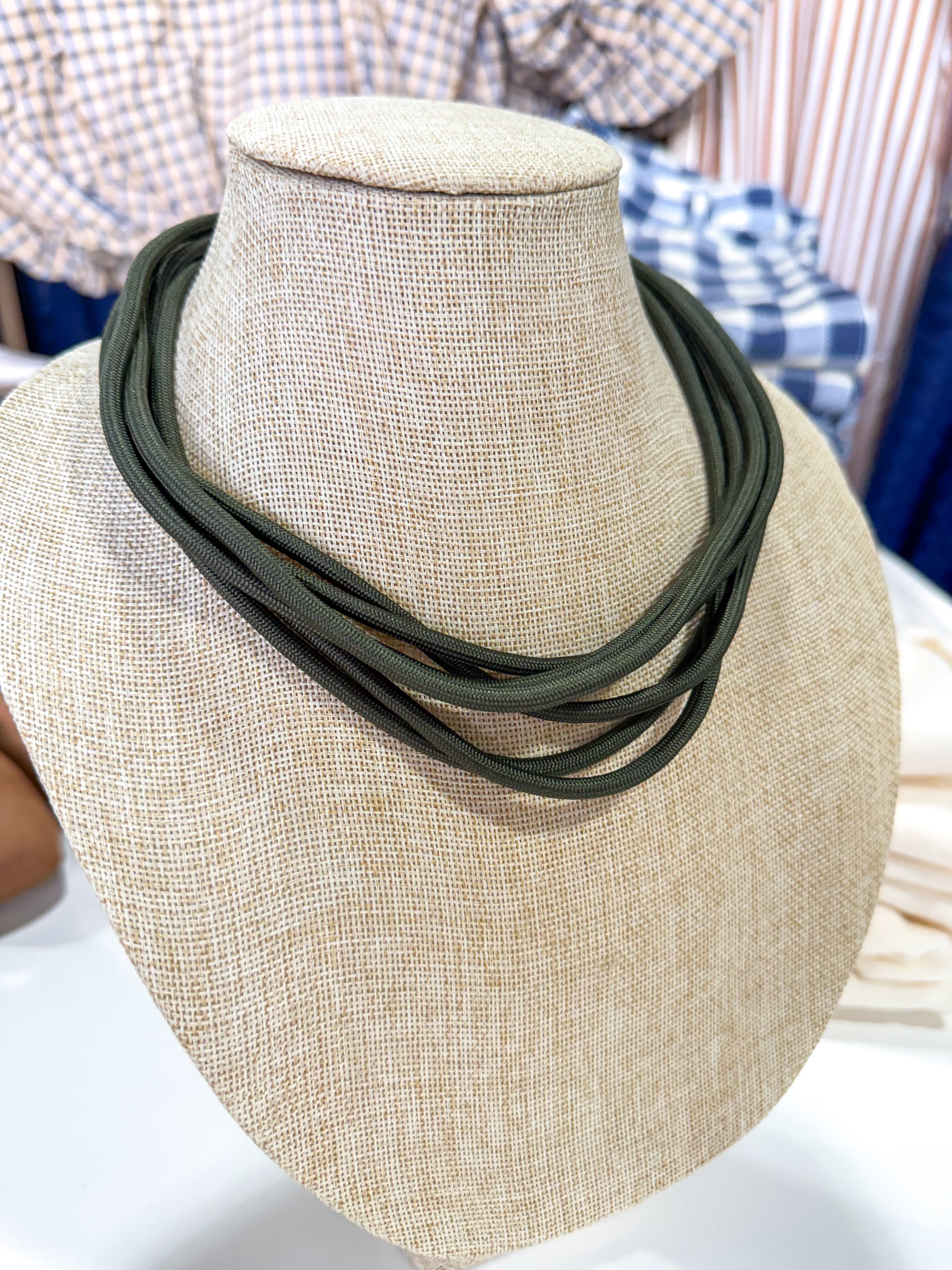 Hunter Green Mutli String Necklace
