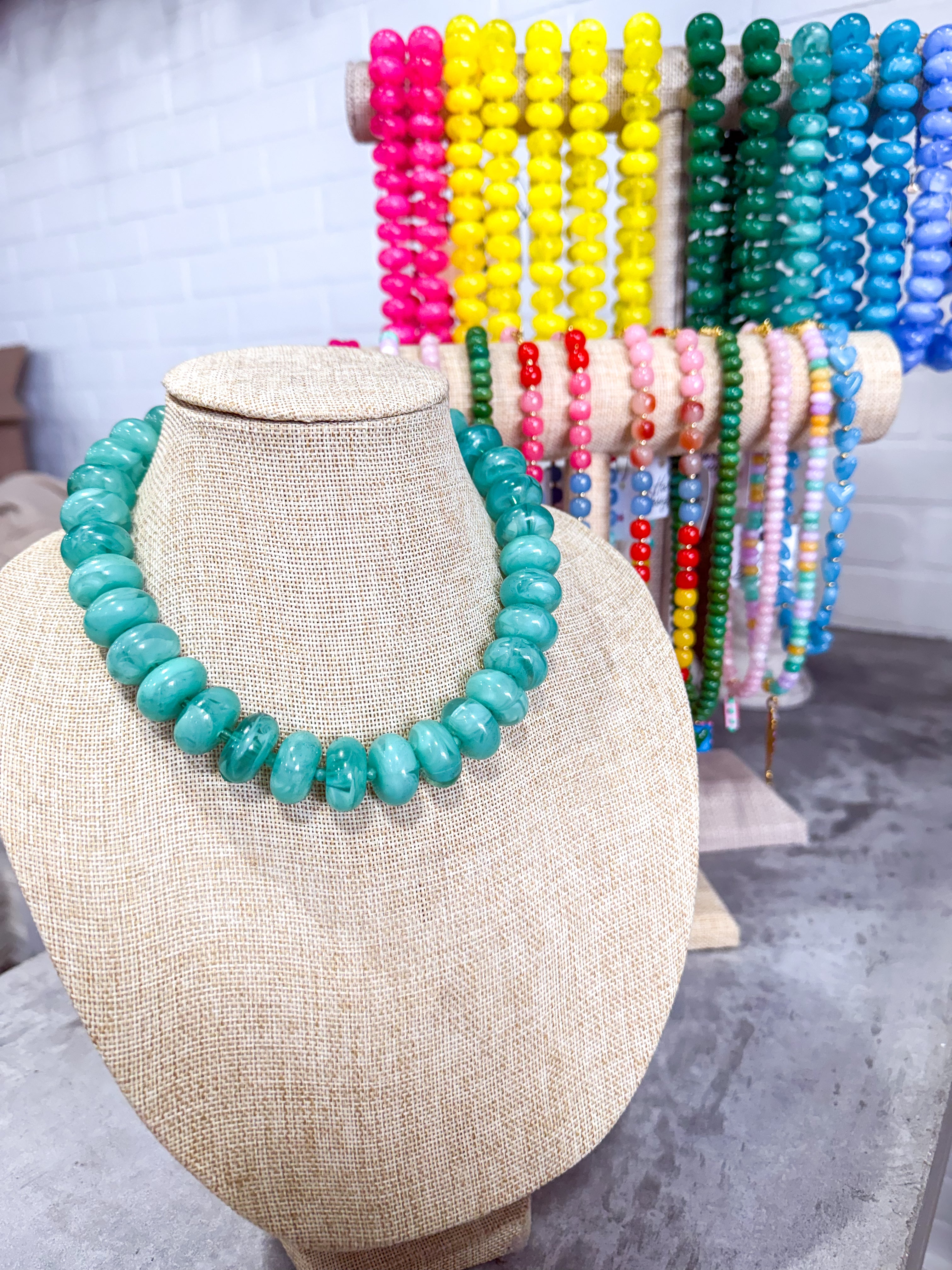 Dusty Blue Beaded Necklace