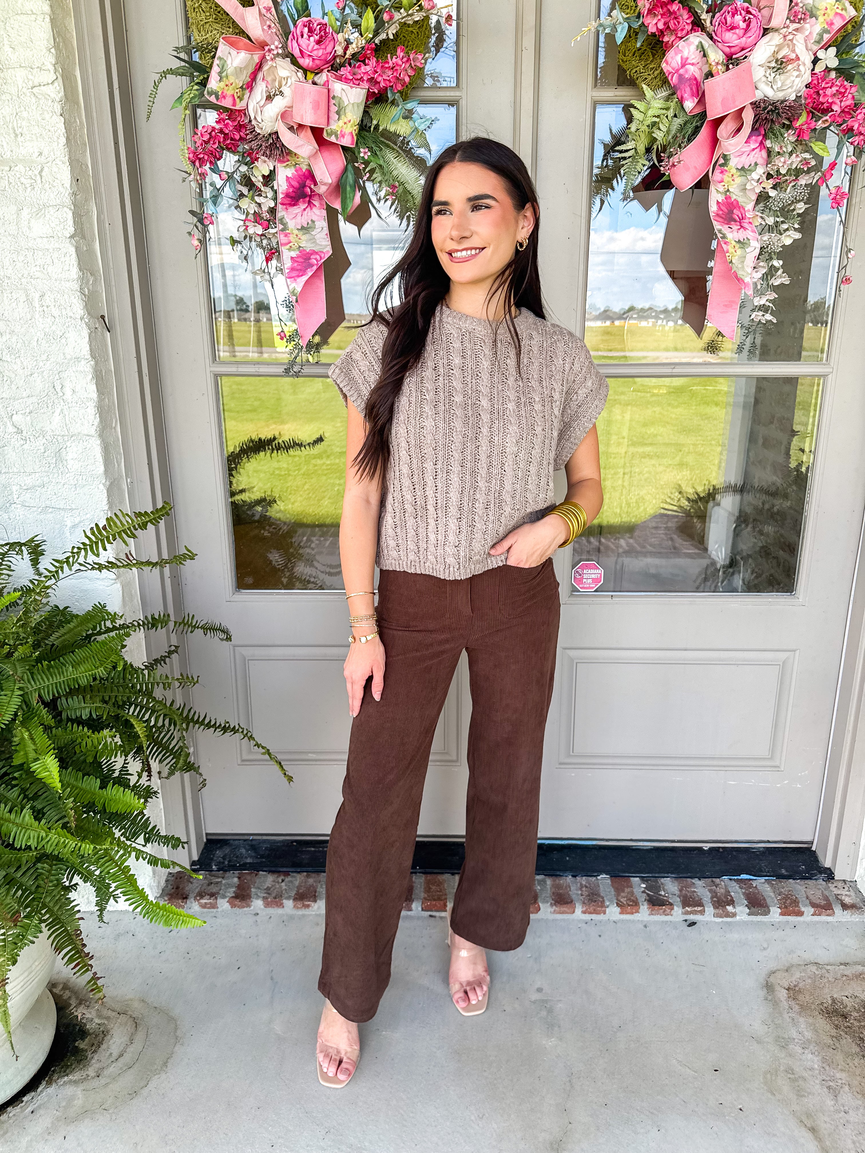 Vineyards Stretch Corduroy Pants Dark Brown