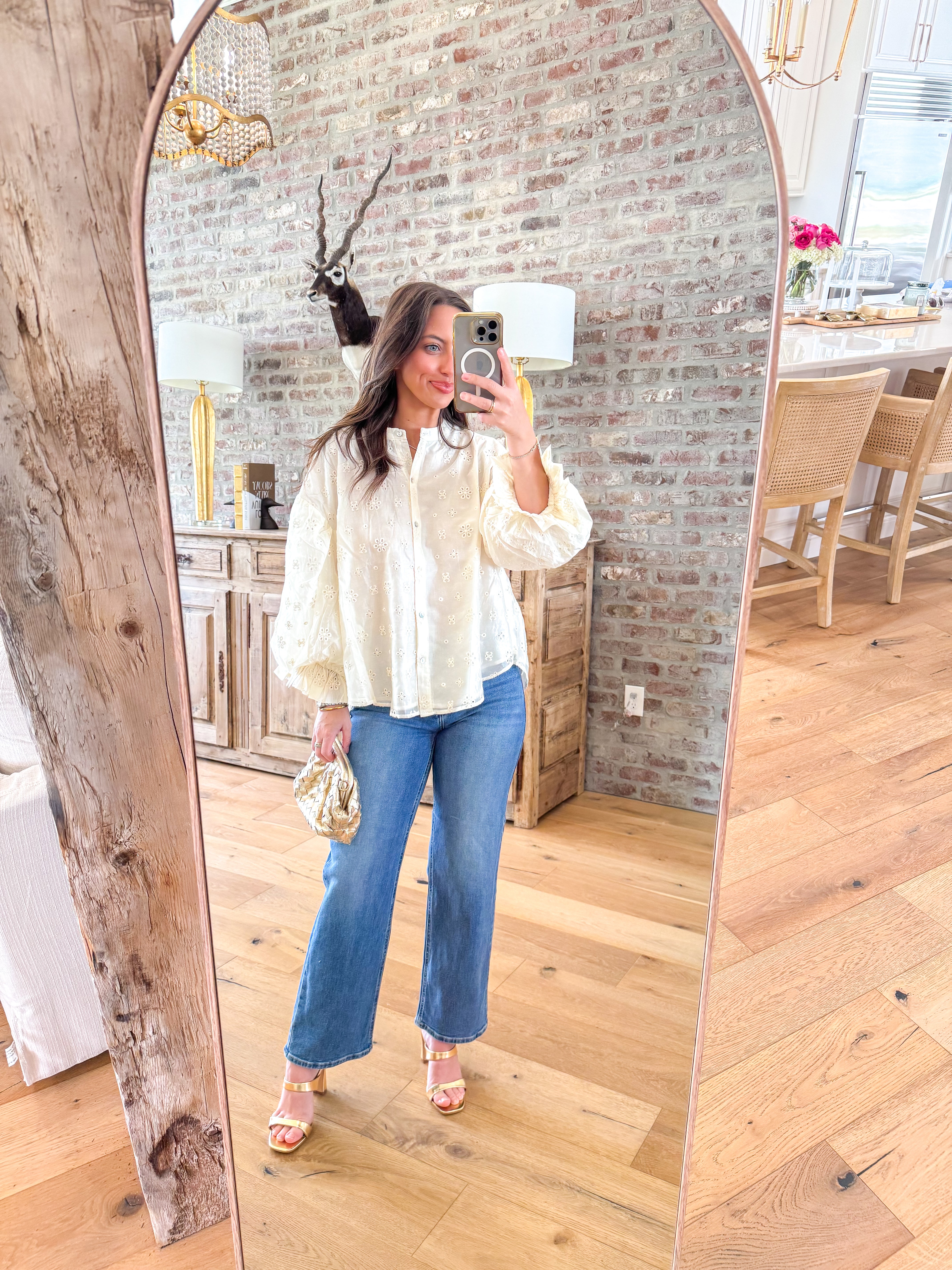 Camille Ivory Eyelet Blouse