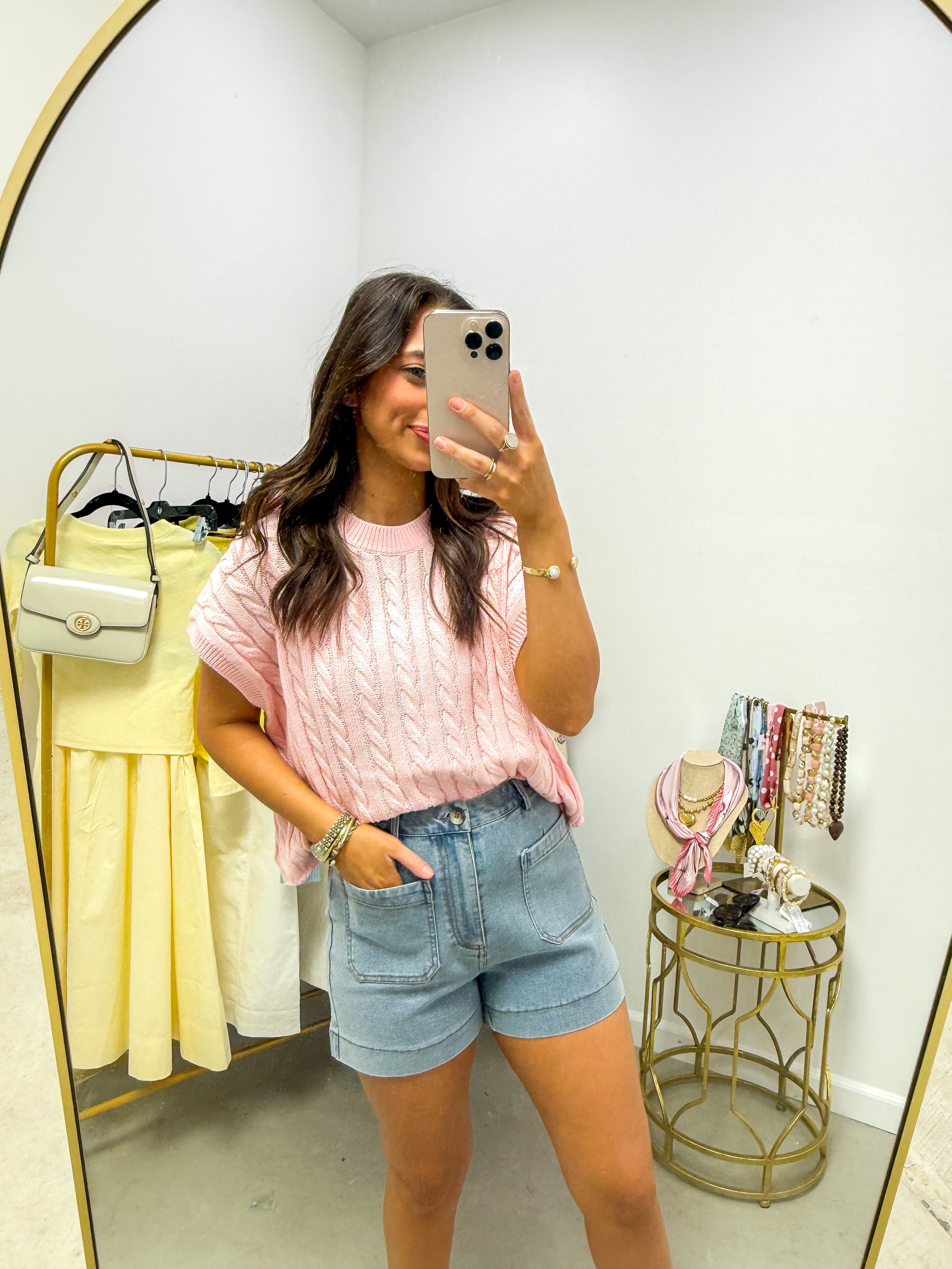 Alina Blush Sweater Vest Top