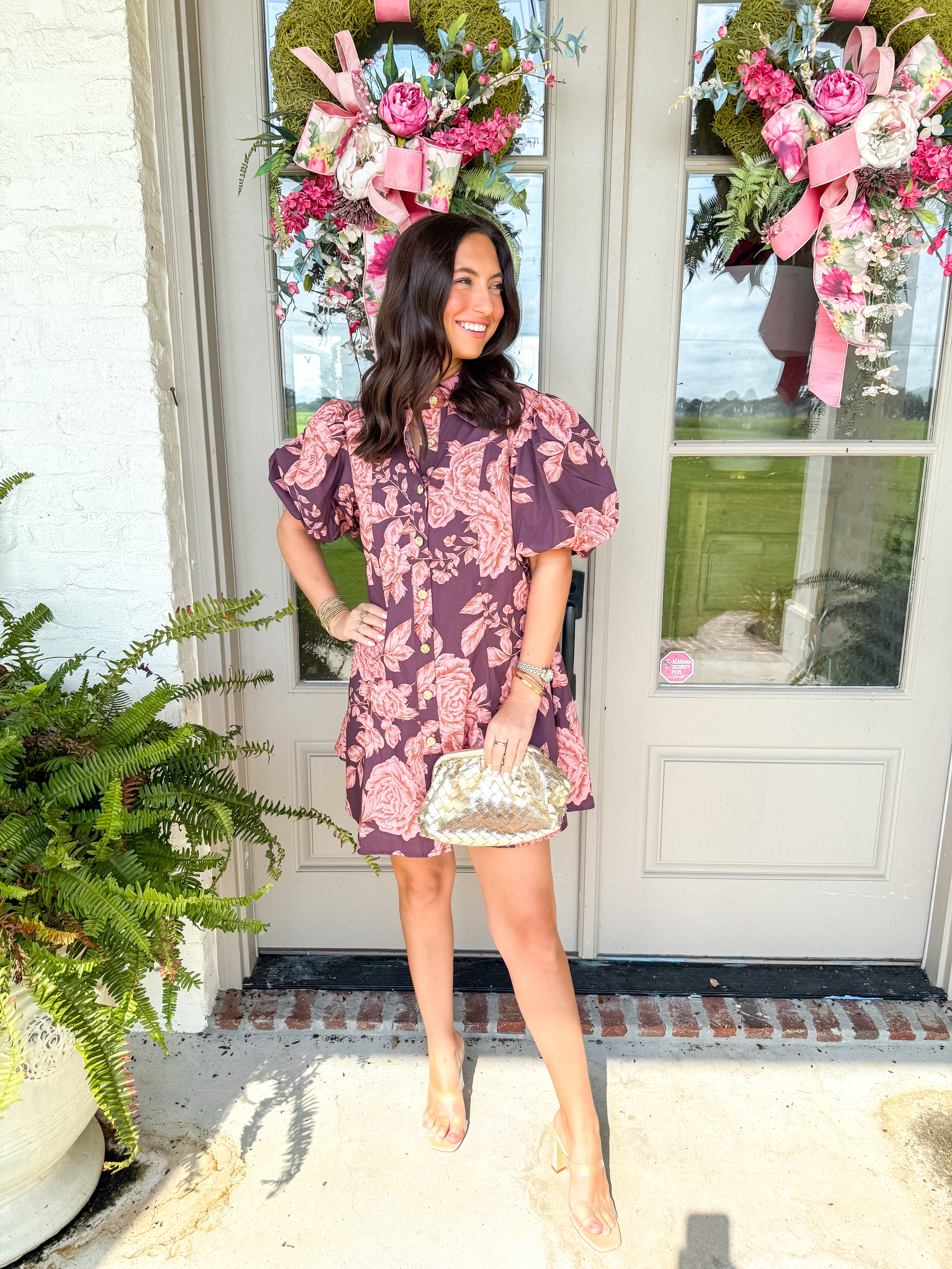 Ian Floral Puff Sleeve Mini Dress