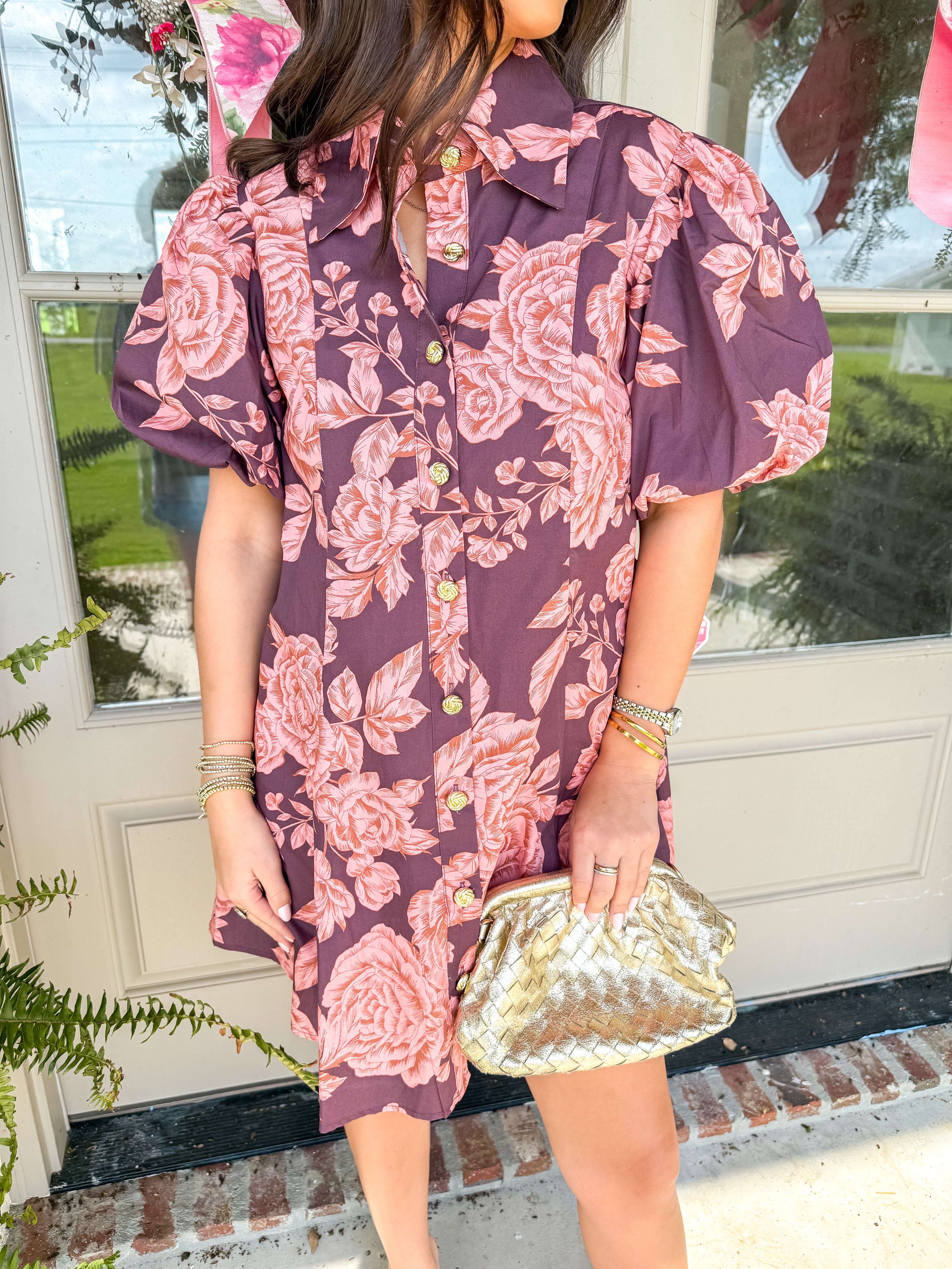 Ian Floral Puff Sleeve Mini Dress