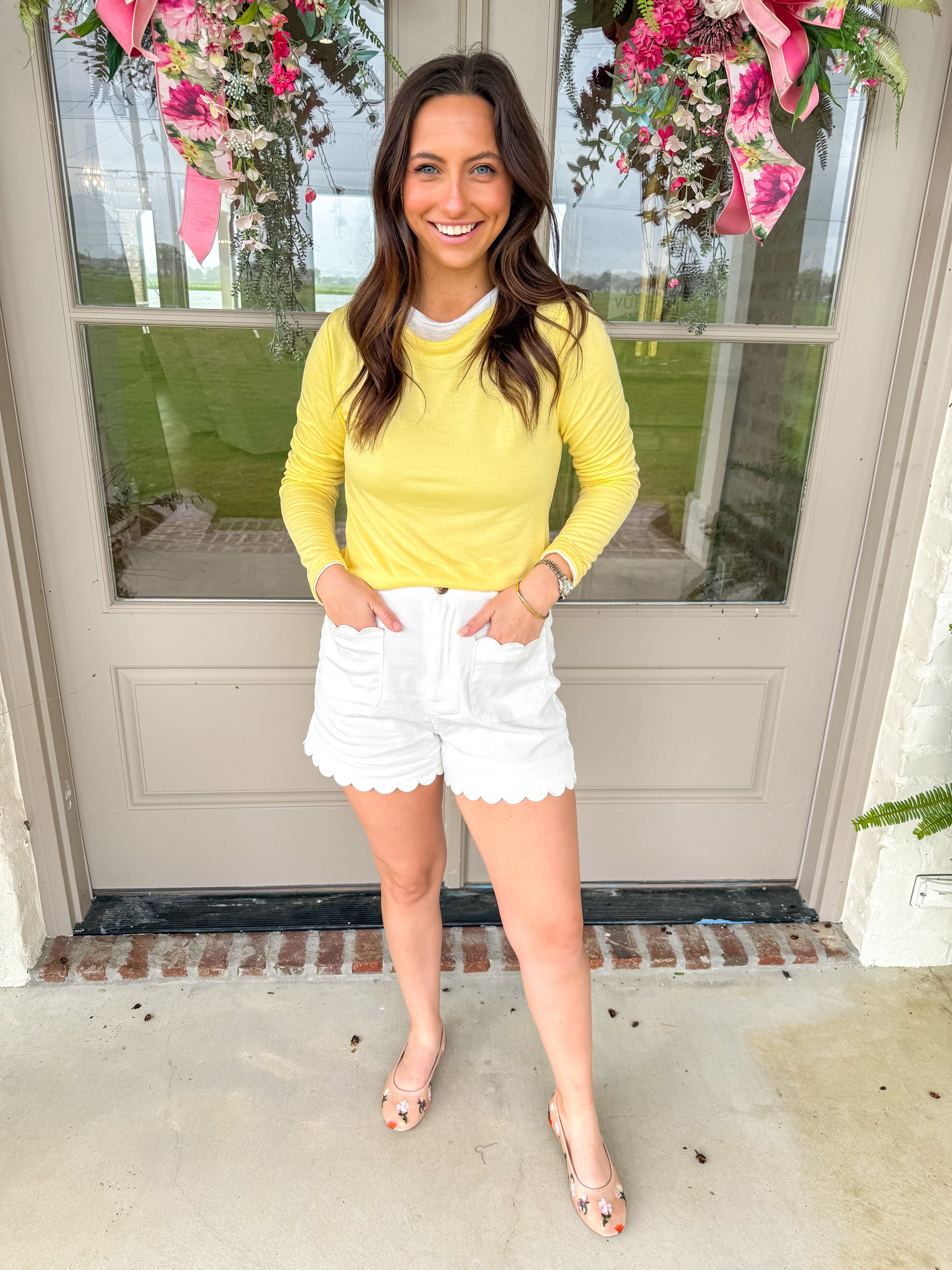 Olly Two in One Long Sleeve Knit Top Yellow