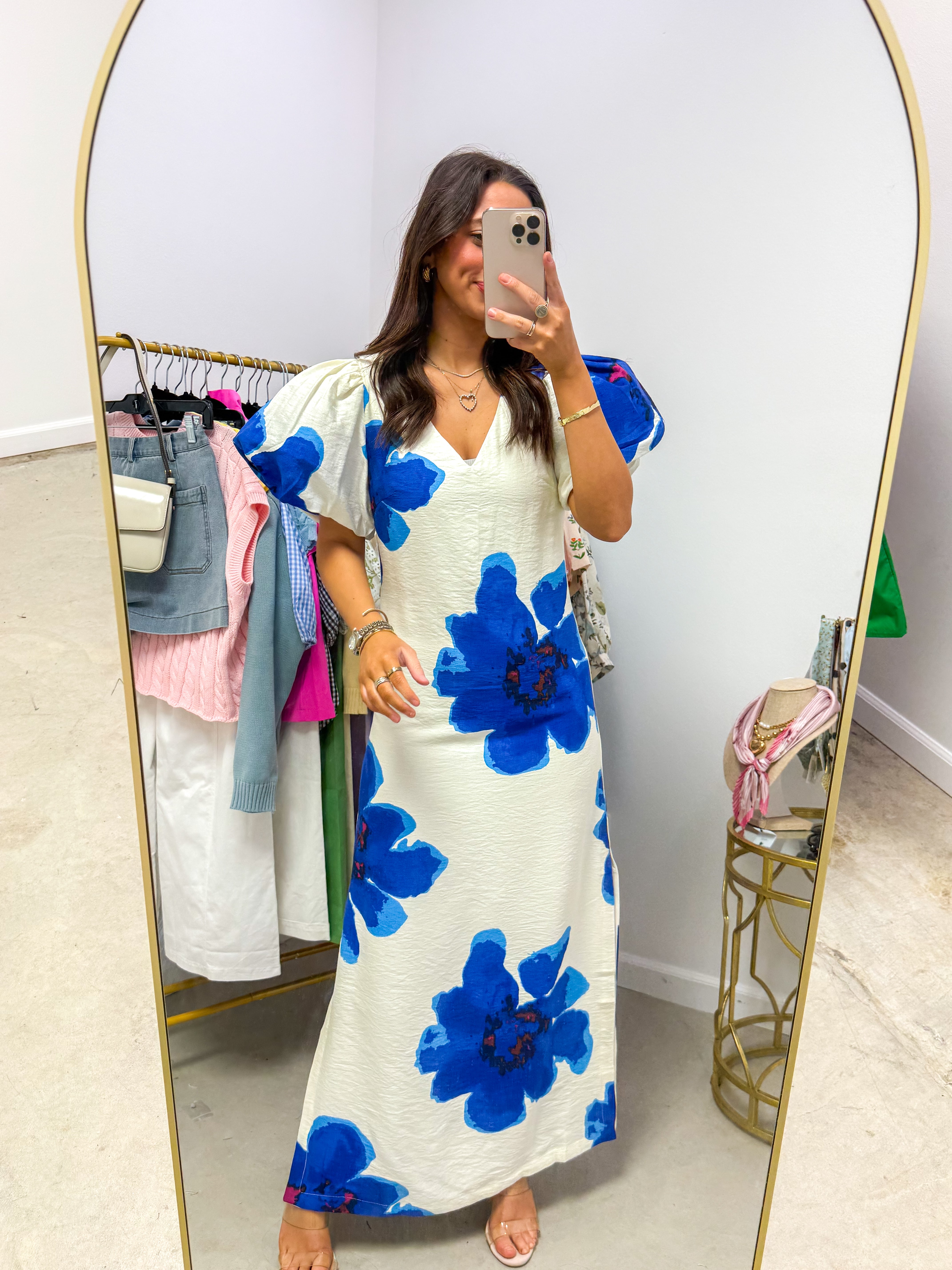 Audrey Royal A-Line Floral Maxi