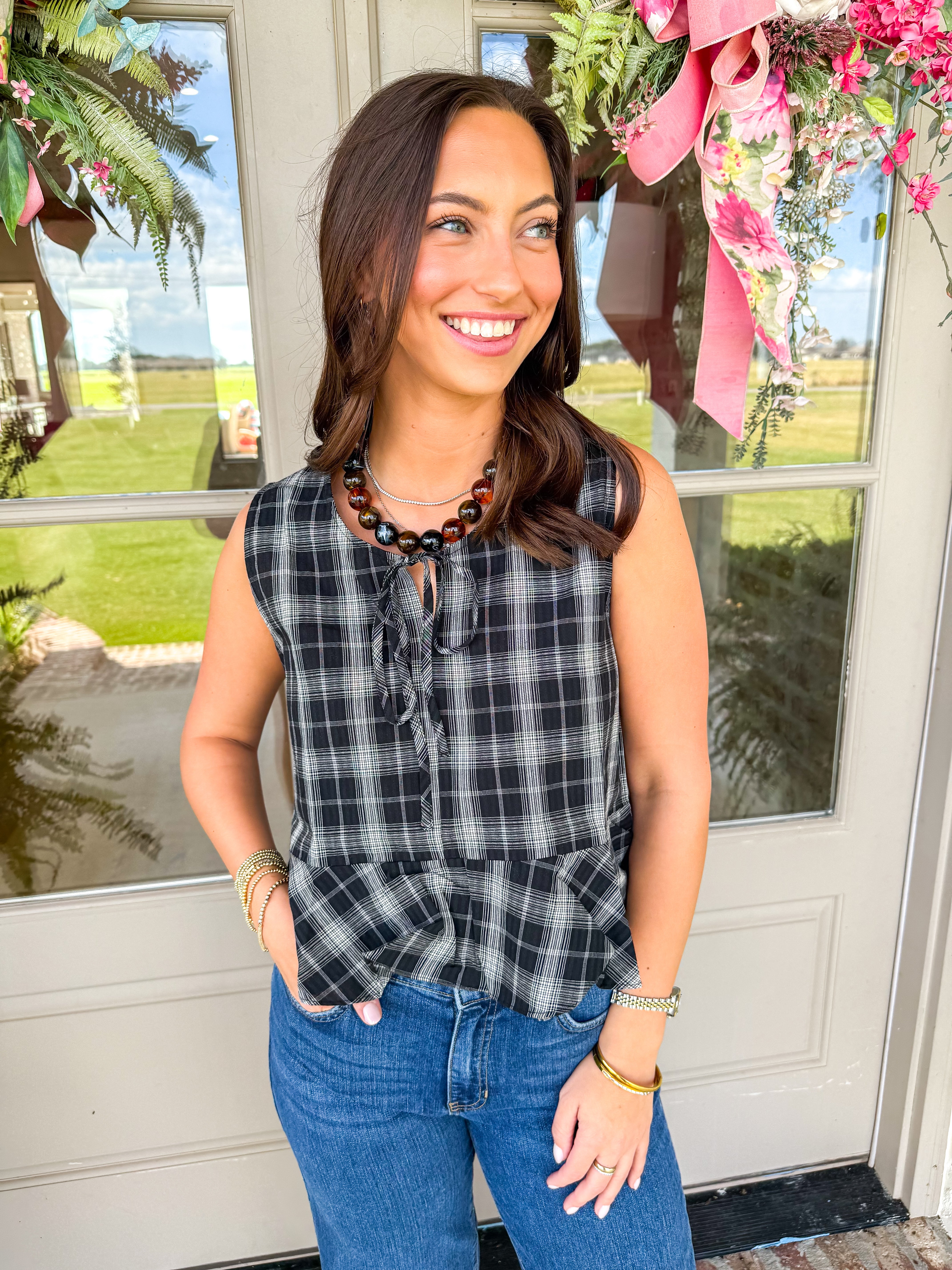 Petite Pause Ruffle Blank Tank