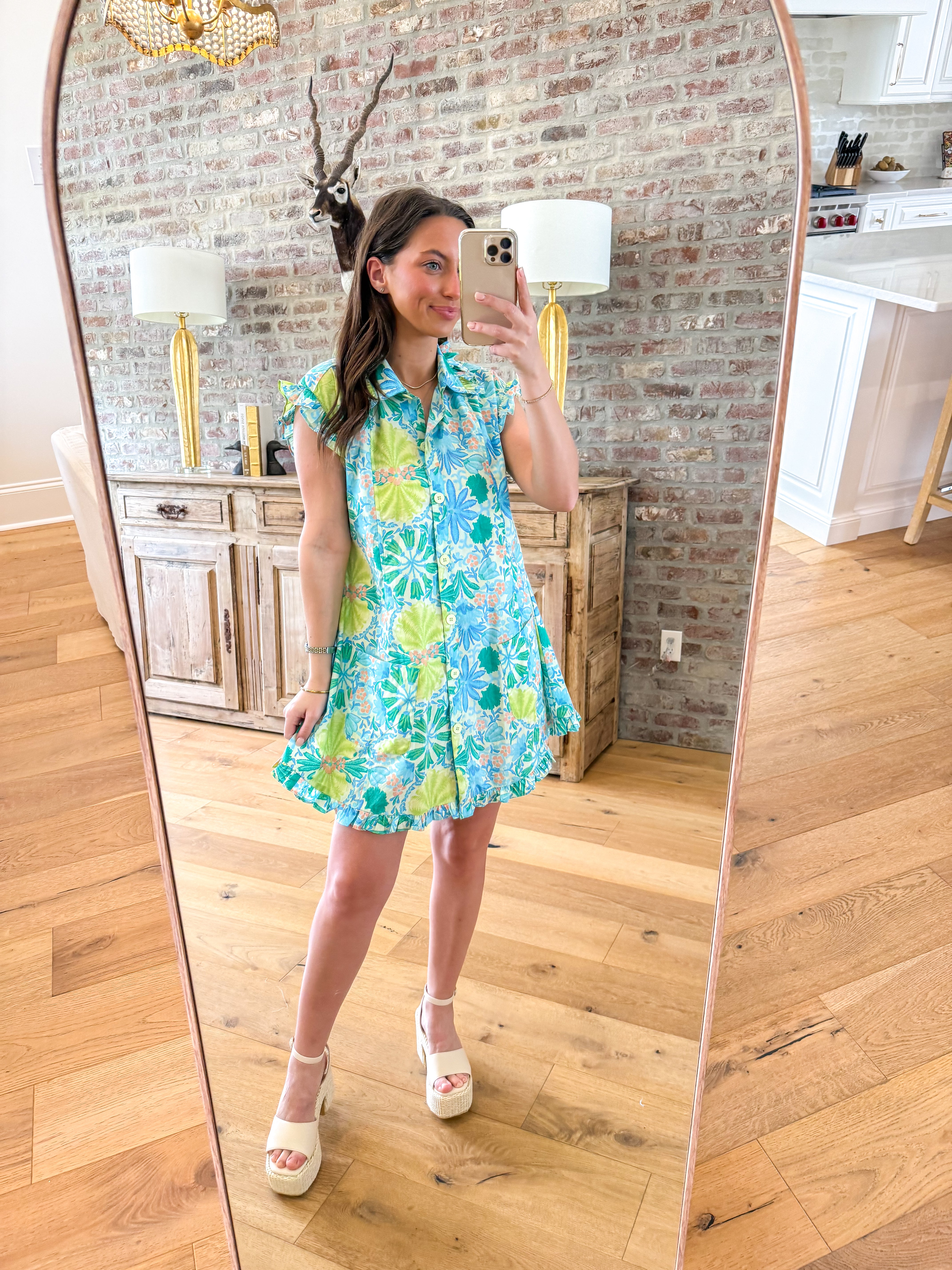 Sadie Floral Ruffled Shirt Mini