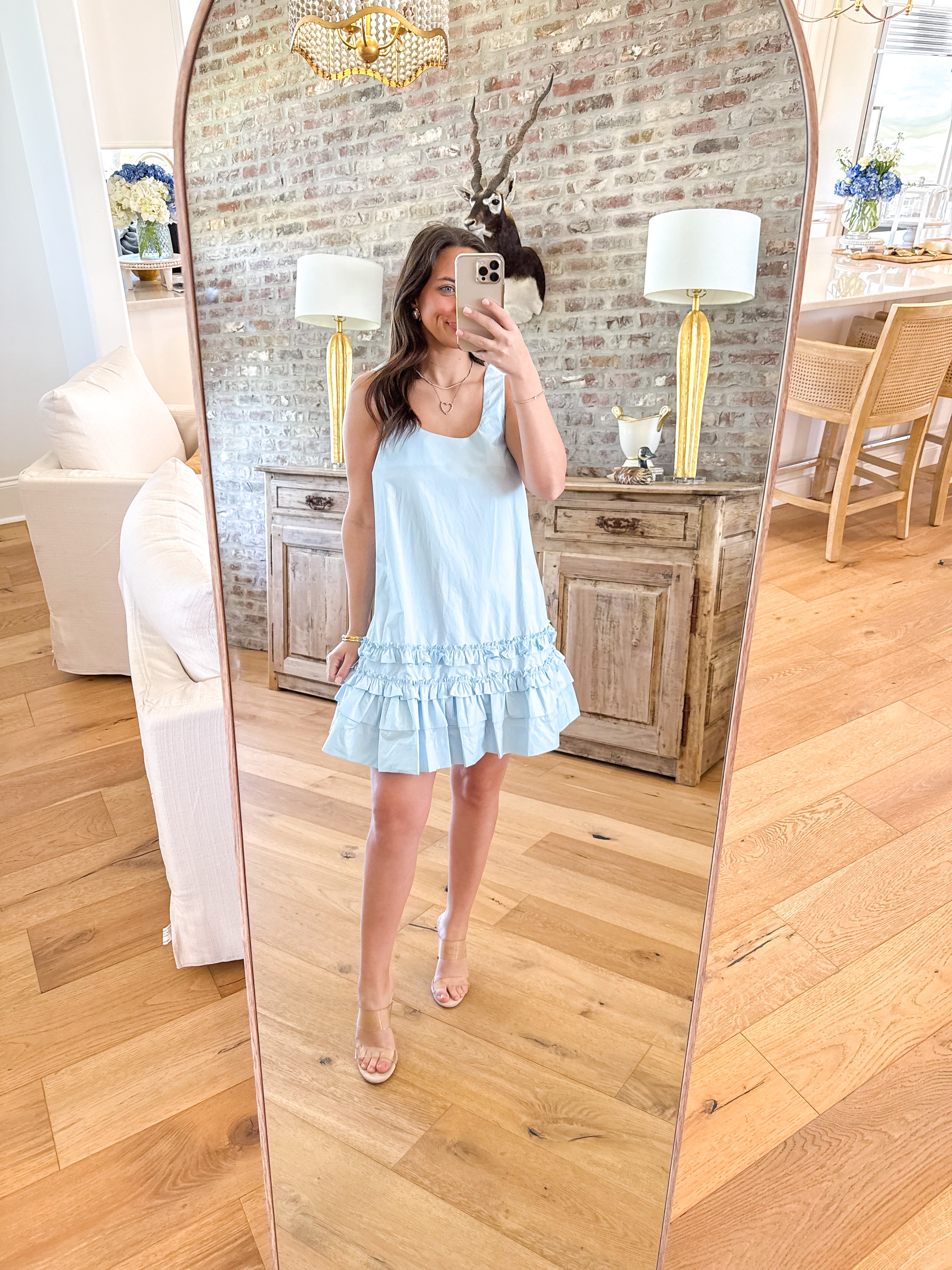 Isla Blue Tiered Ruffle Mini Dress