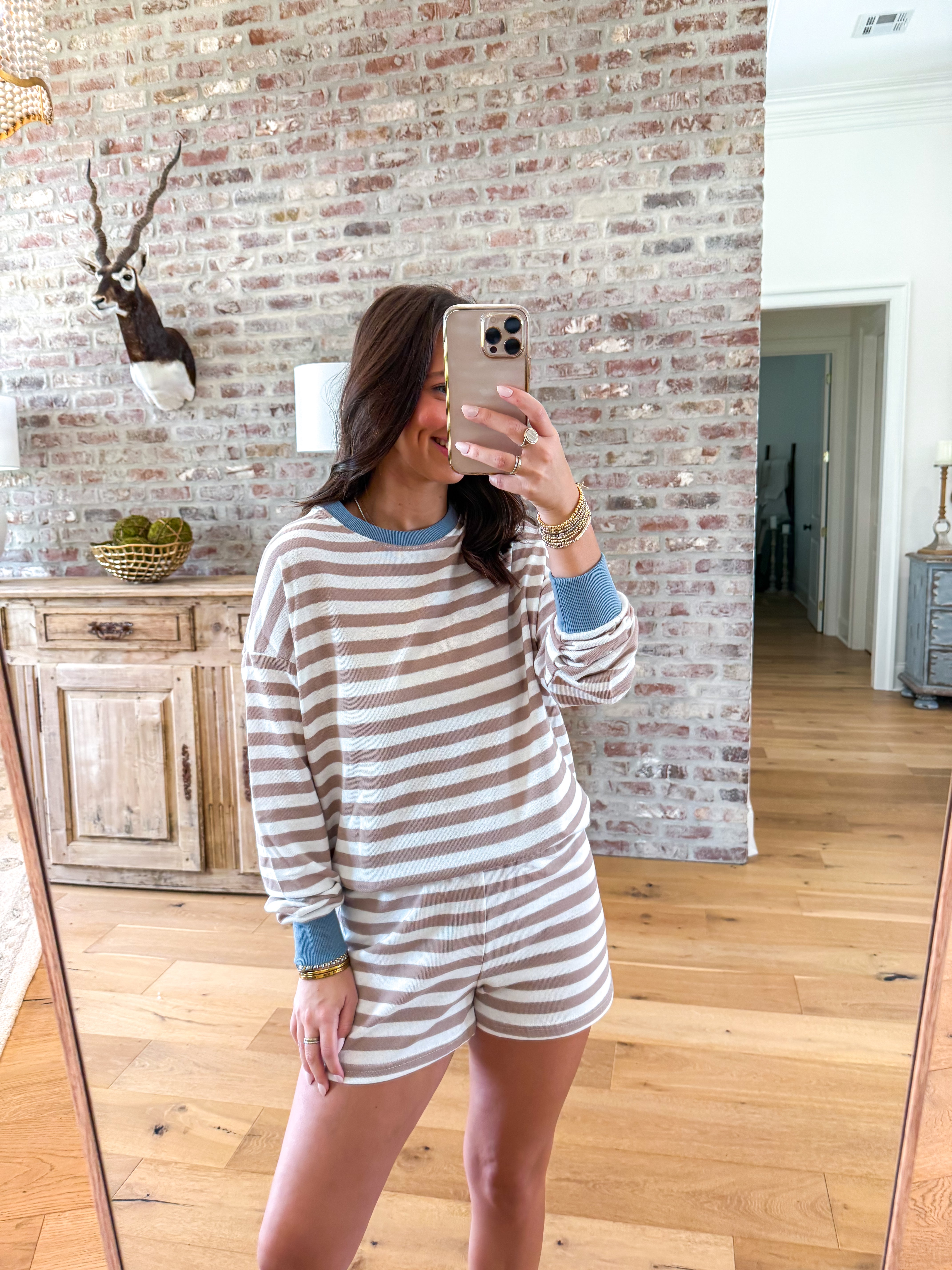 Avril Striped Set Beige/Blue