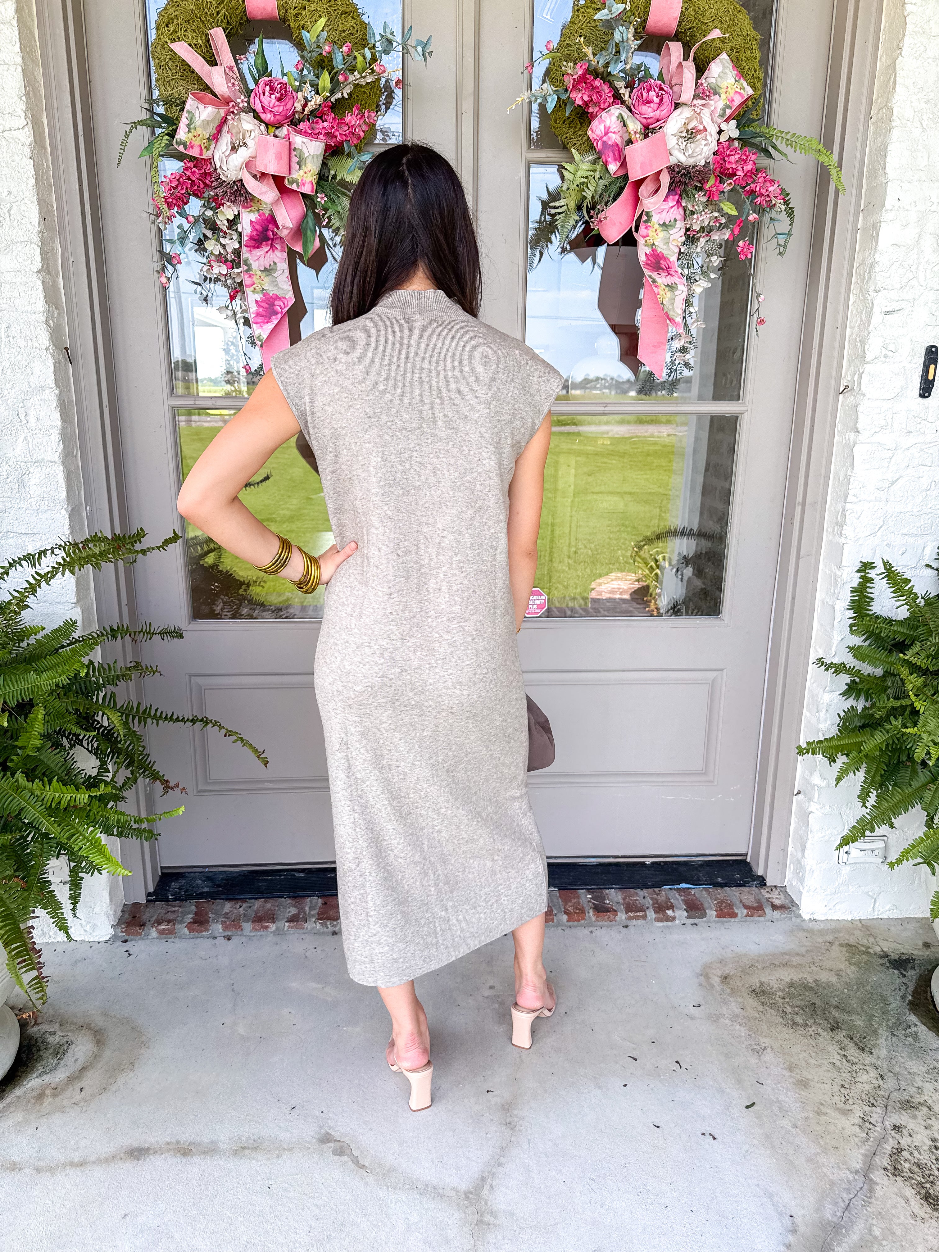 The Sydney Sweater Midi Dress Oatmeal