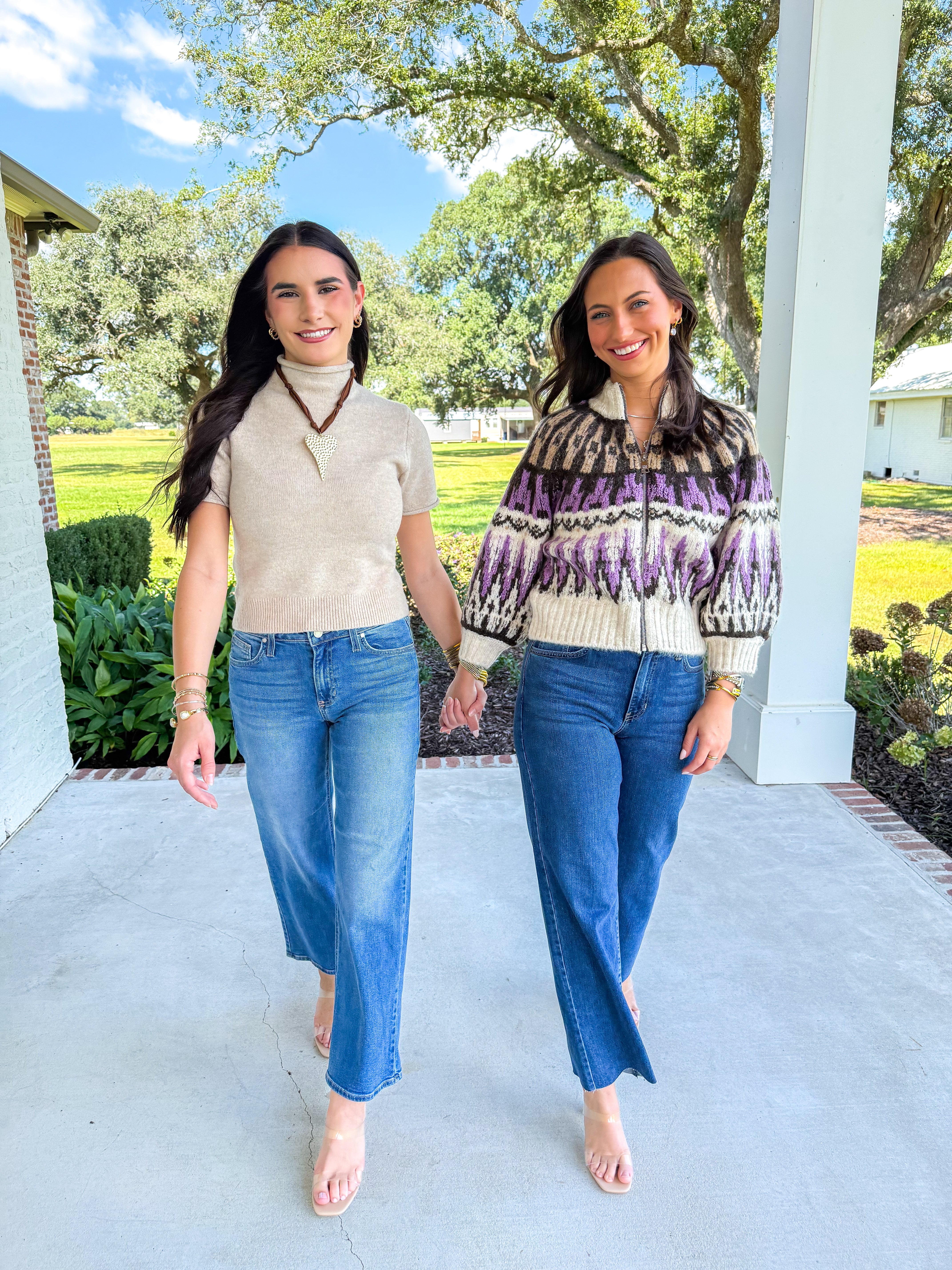 The Mock Neck Knit Top Oatmeal