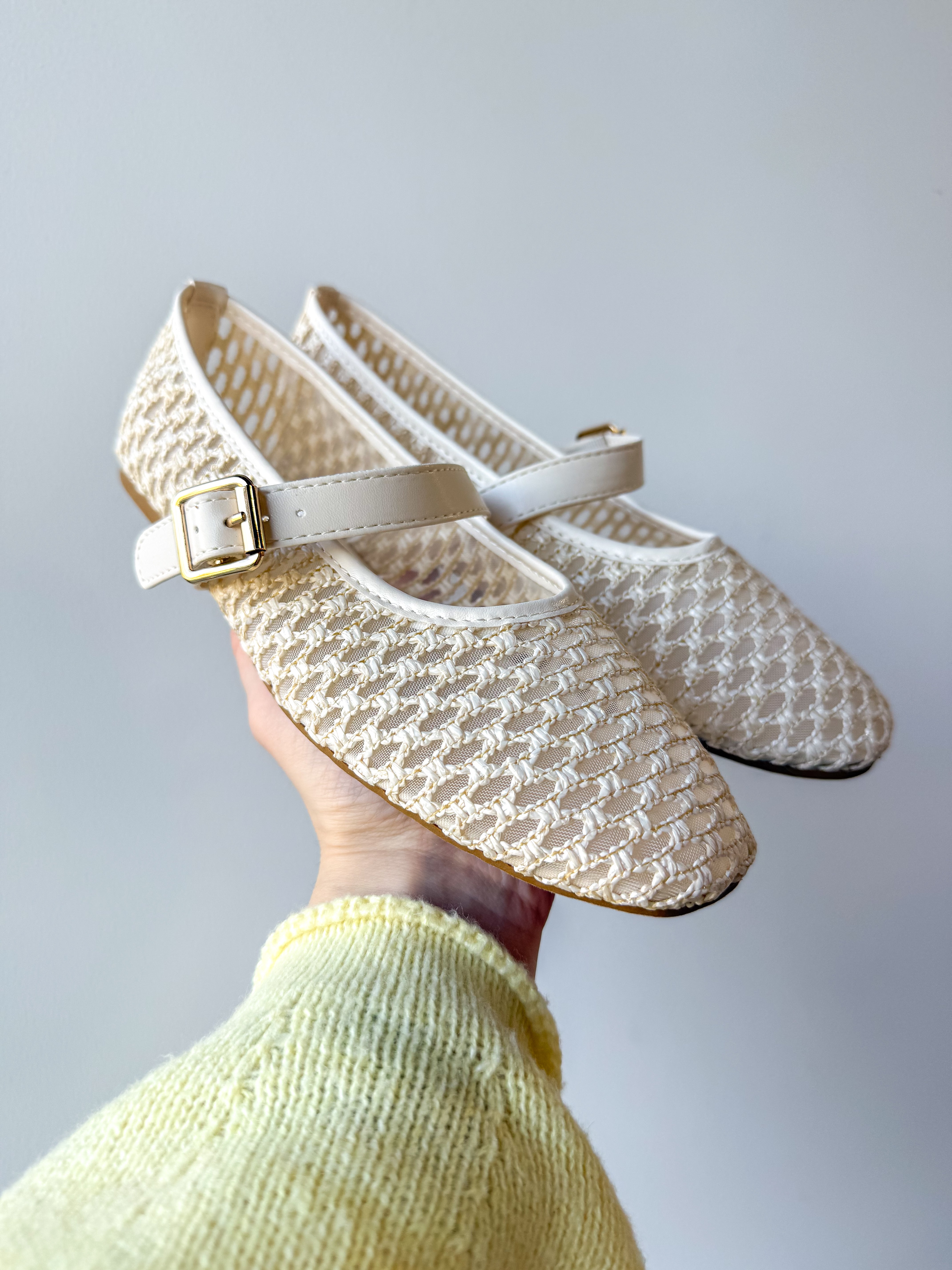 Audrey Woven Natural Flats