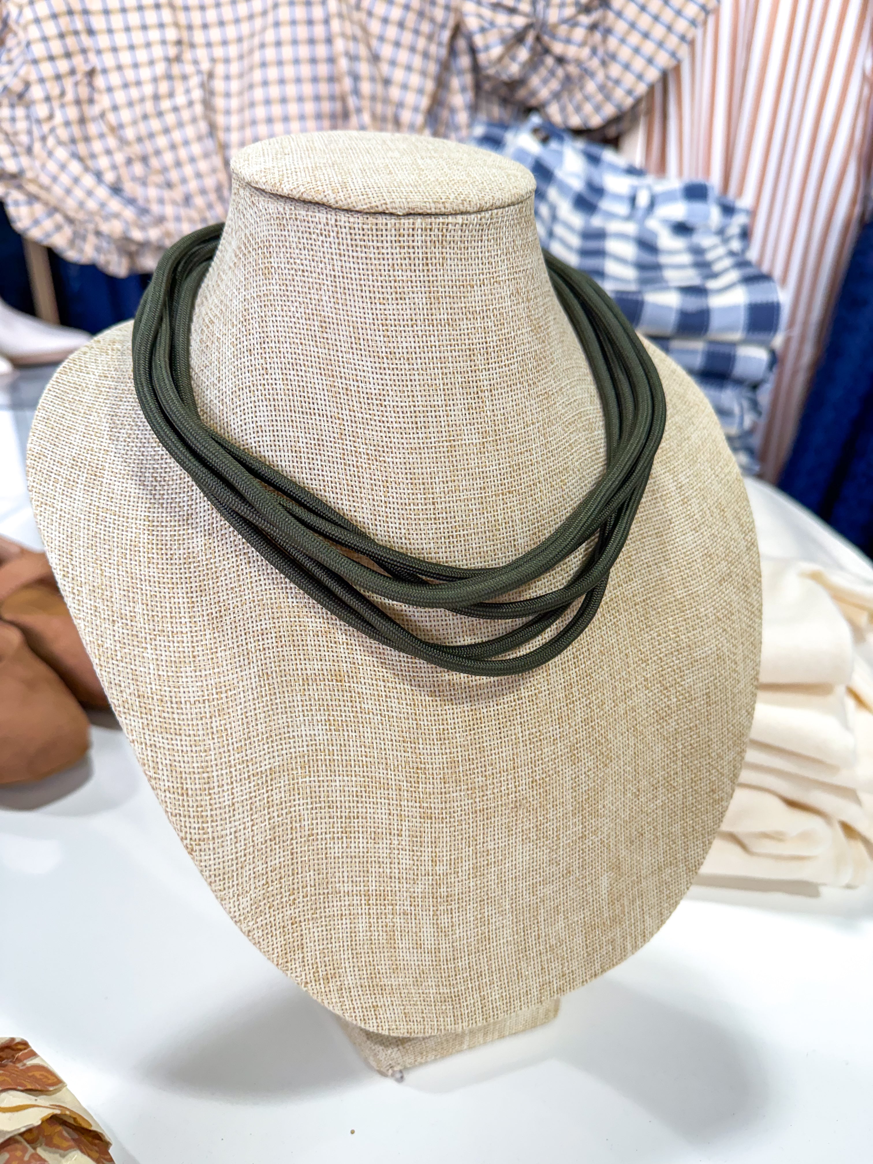 Hunter Green Mutli String Necklace