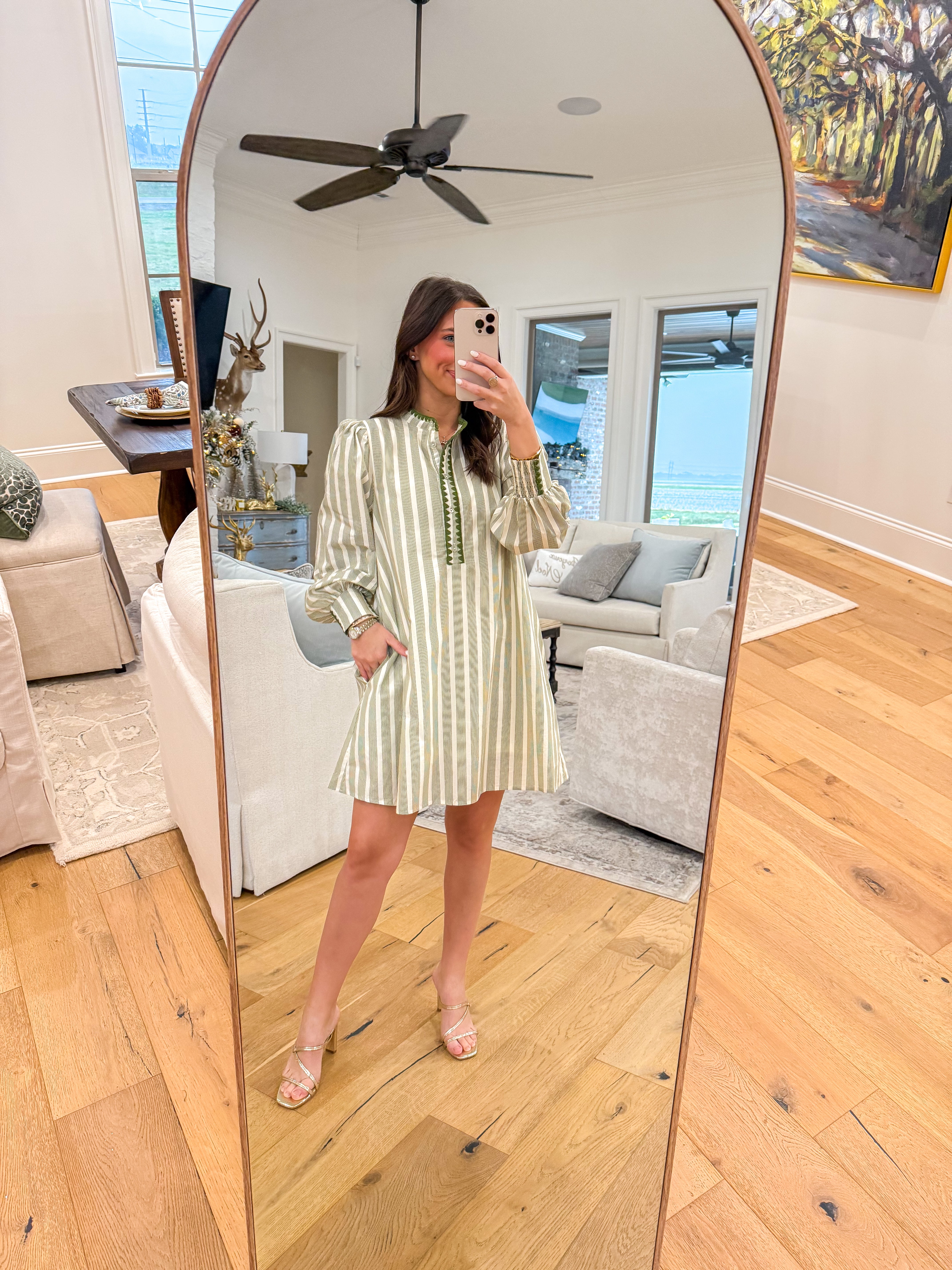 Sydney Olive Stripe Mini Dress
