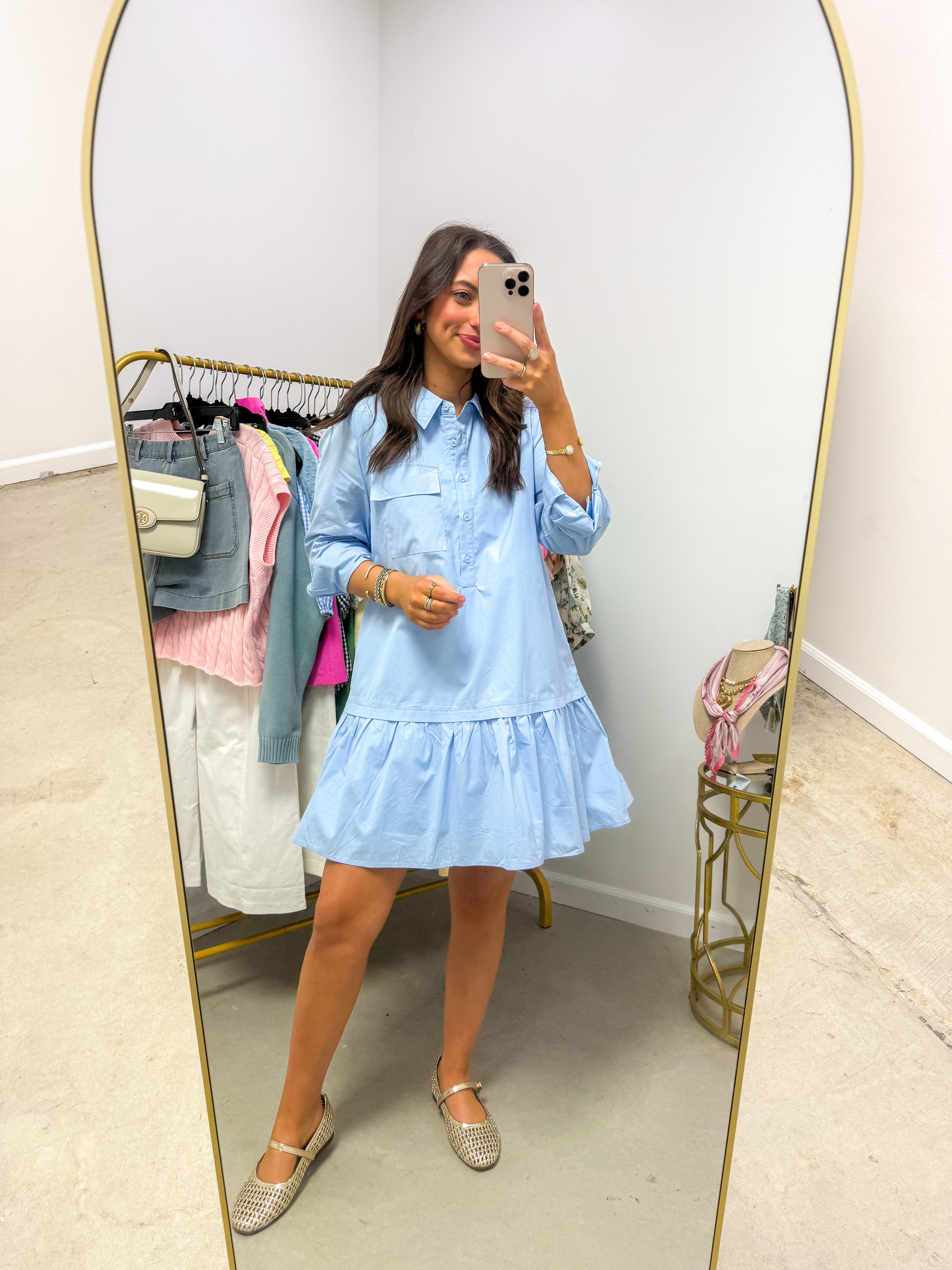Everyday Essential Baby Blue Shirt Dress