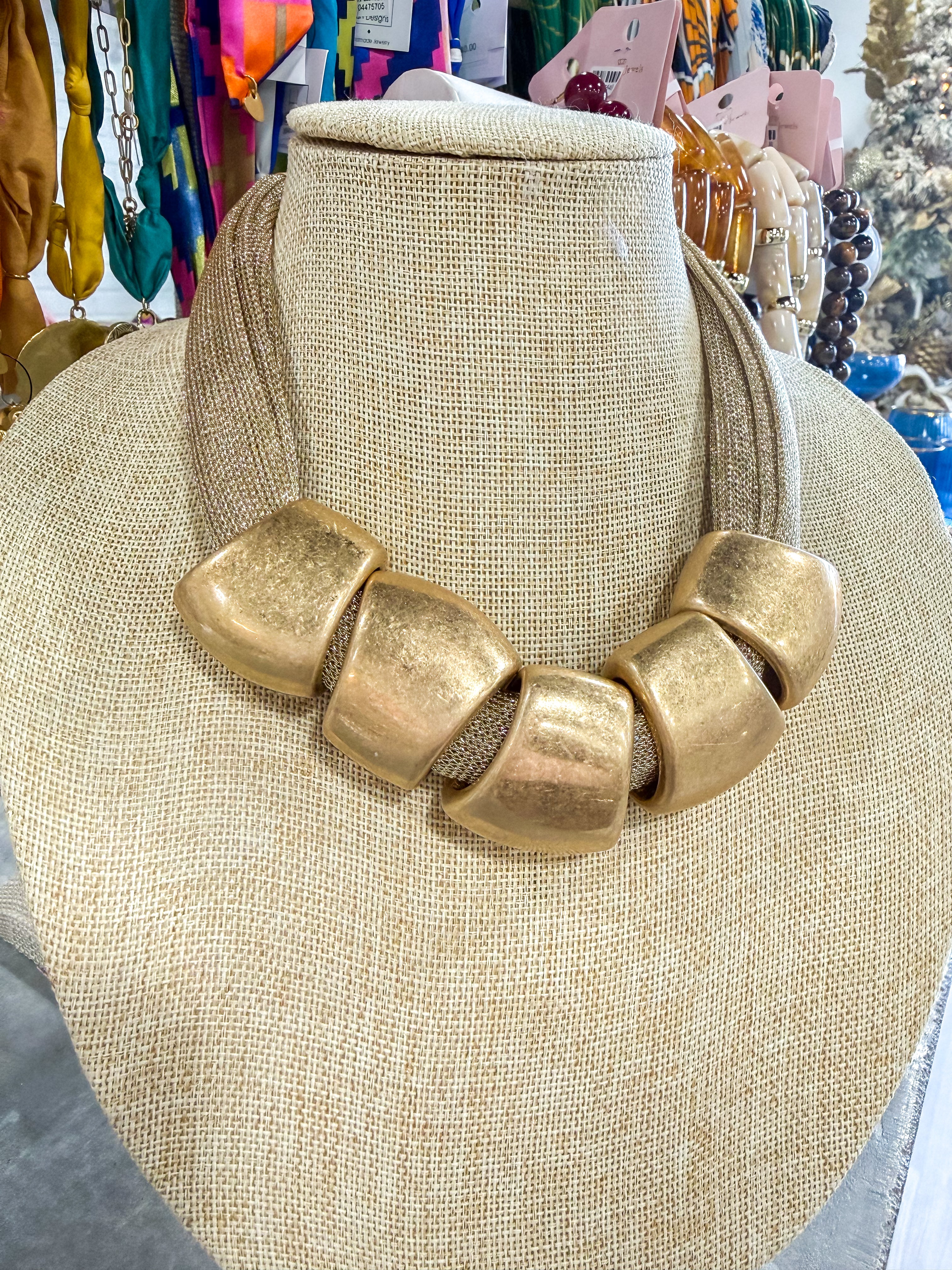 Britney Gold Mesh Necklace