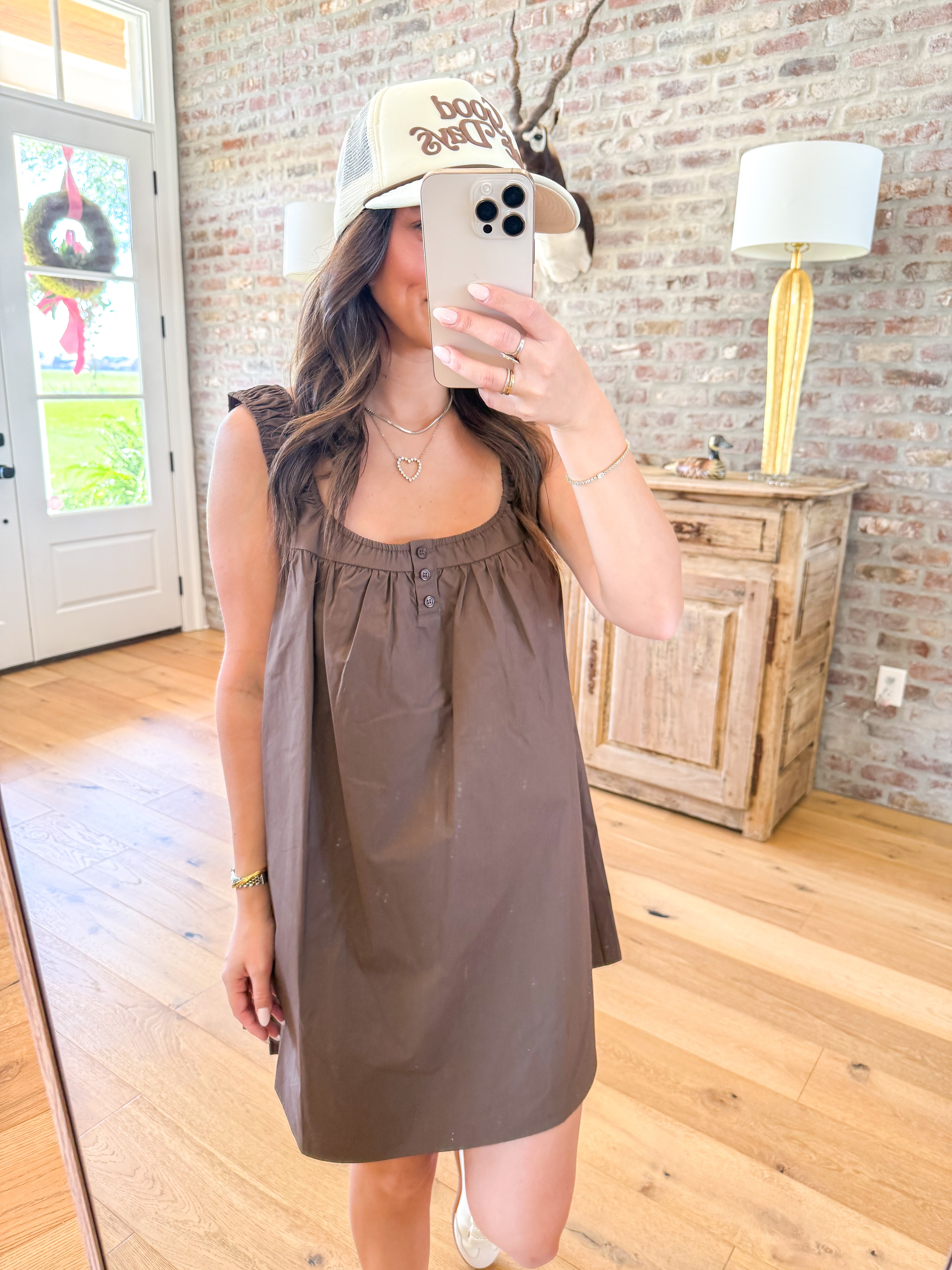 Finn Swing Mini Dress Coffee