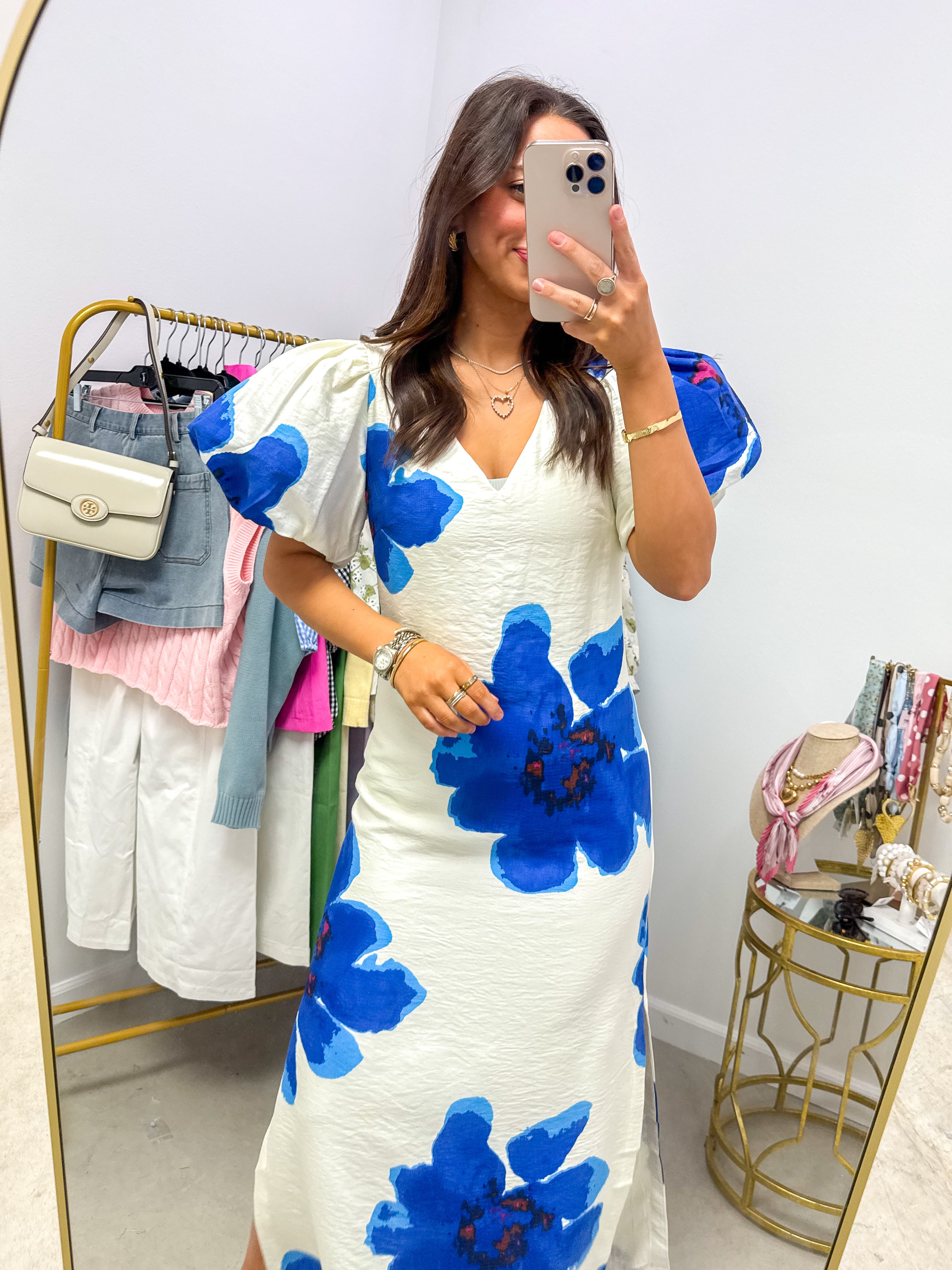 Audrey Royal A-Line Floral Maxi