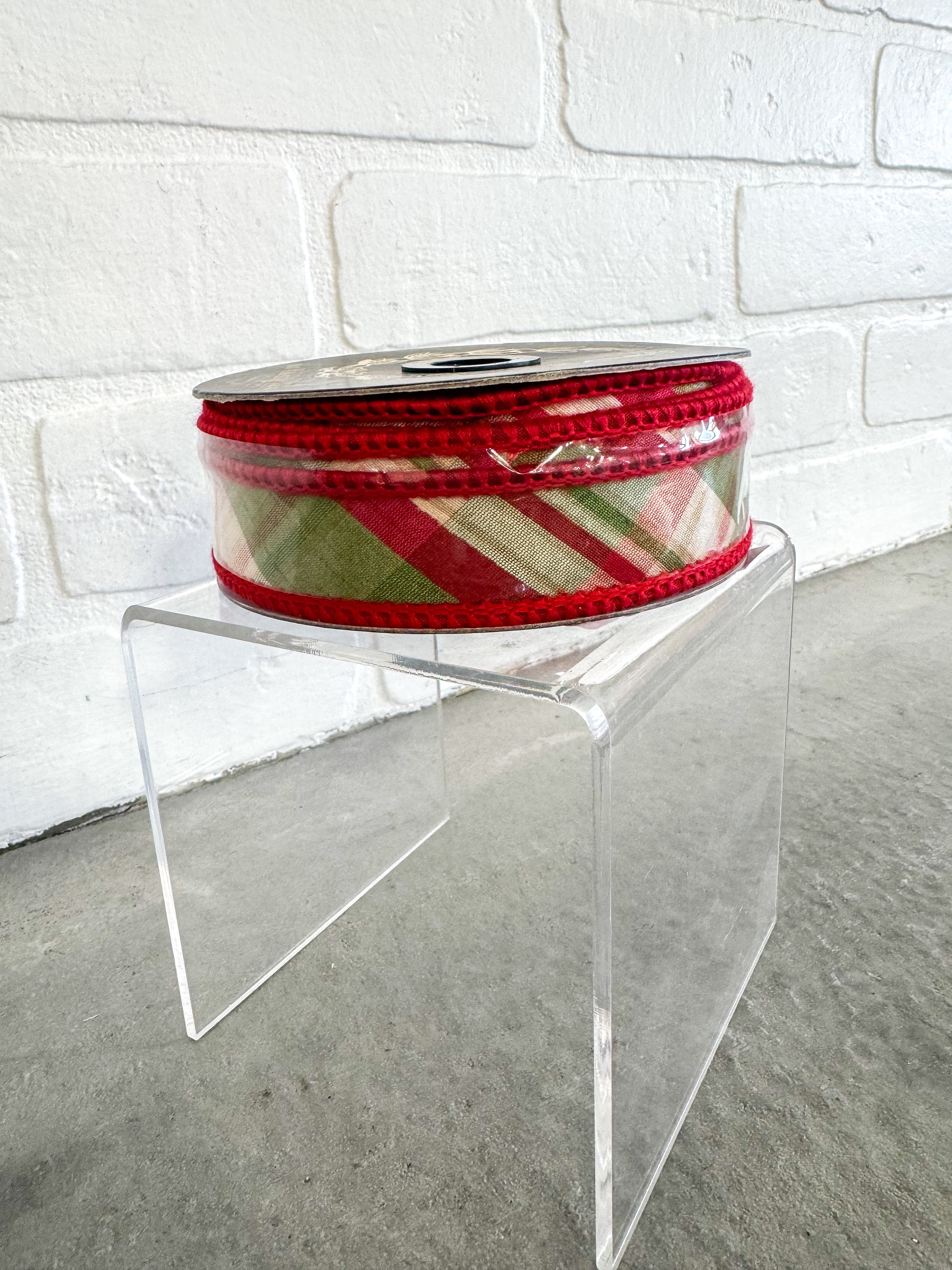 John Mark Ribbon Holiday Plaid Red Tafetta
