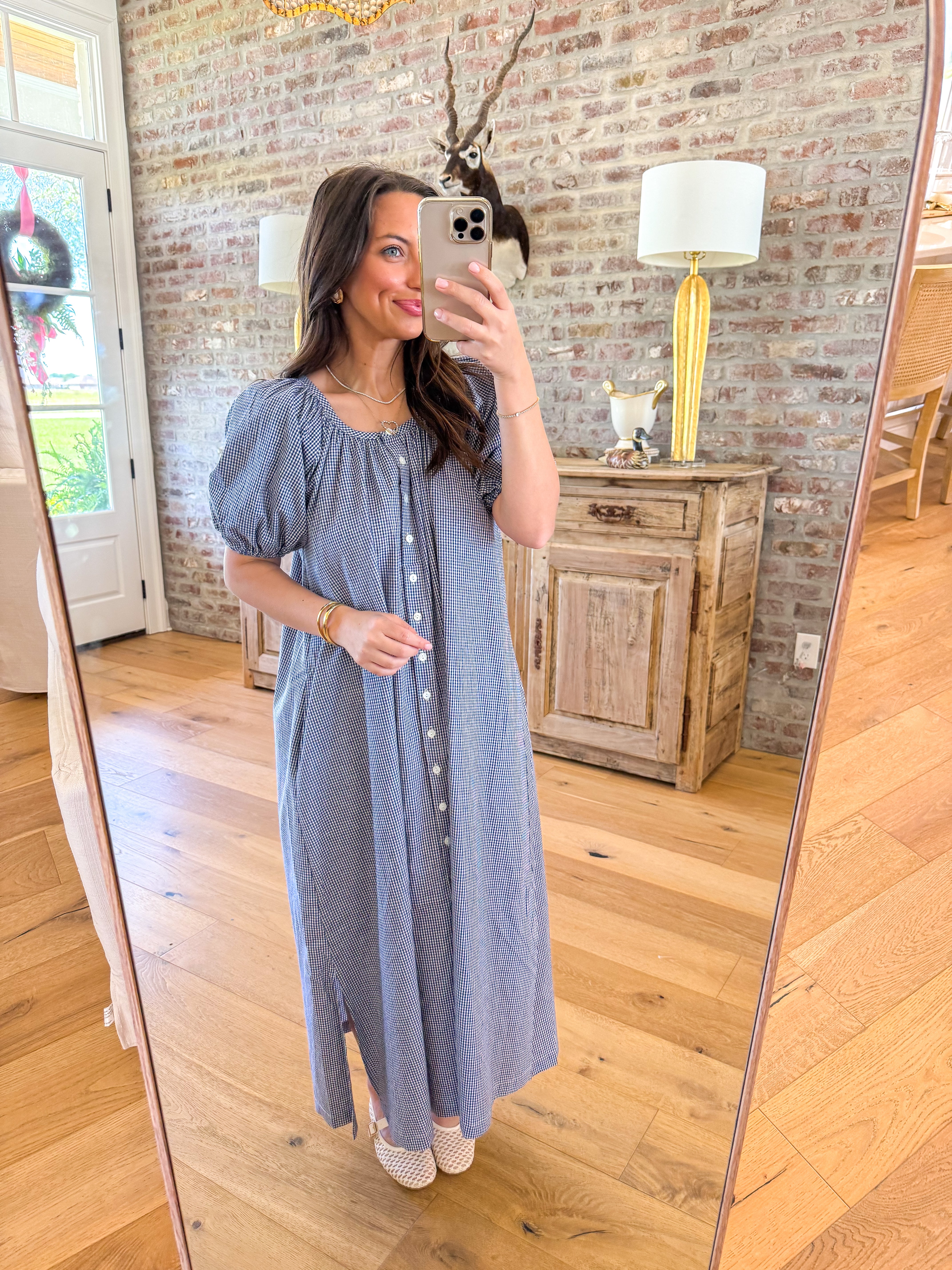 Charlie Blue Gingham Maxi