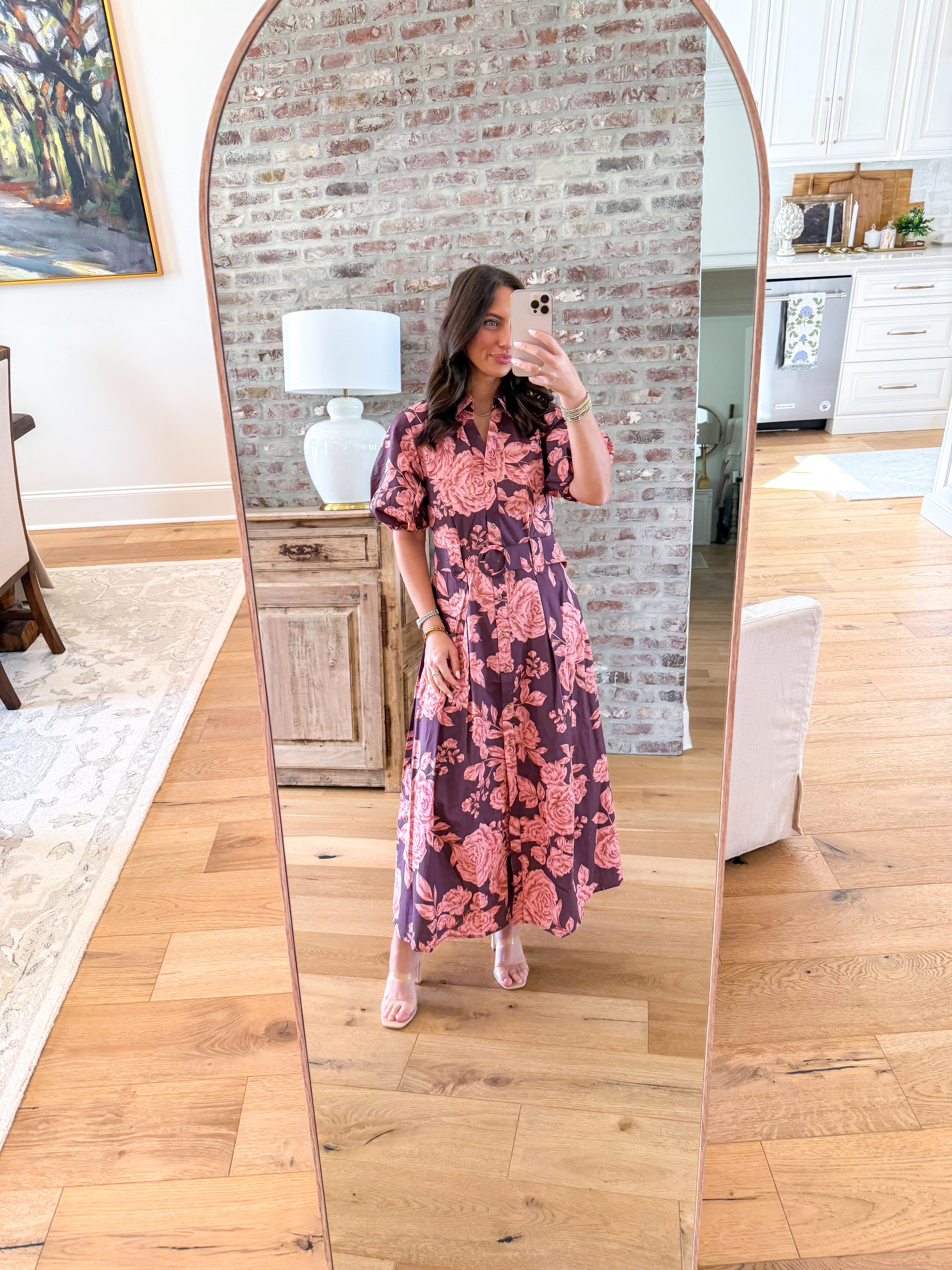 Bea Floral Shirt Belted Maxi Dress