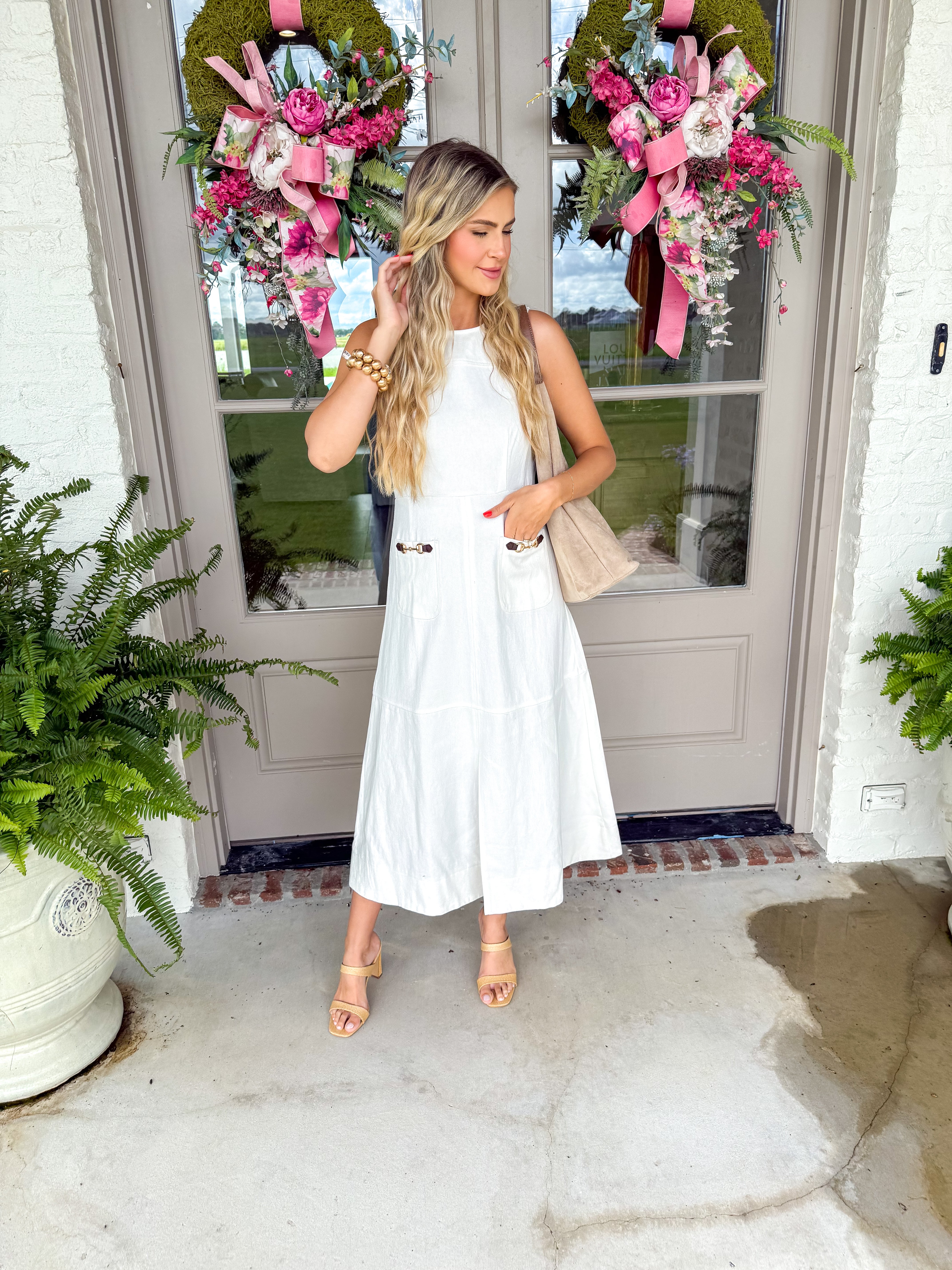 Chamberlain Off White Midi Dress