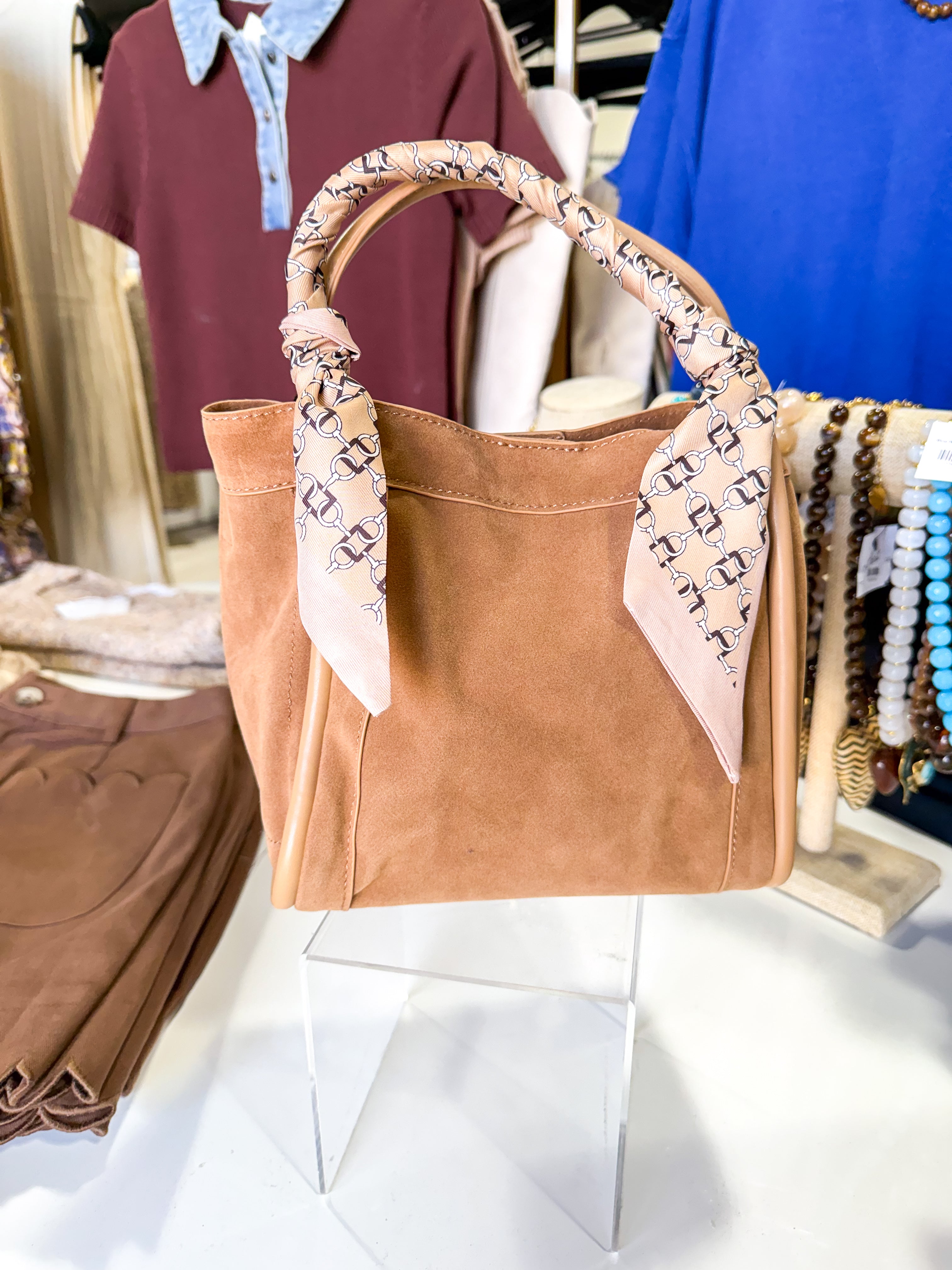 Gianna Suede Tan Purse
