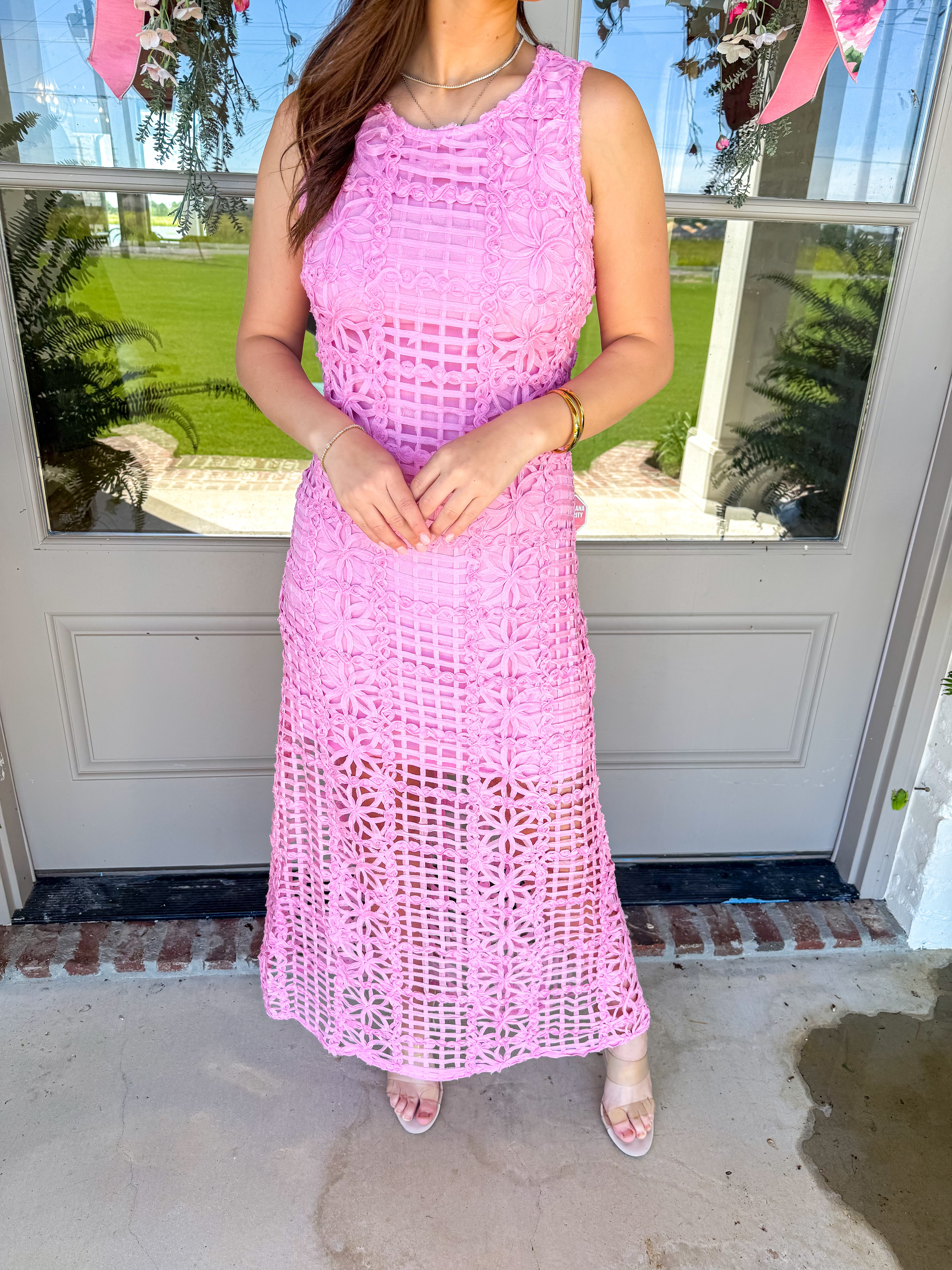 Garden Soirée Lace Maxi Pink