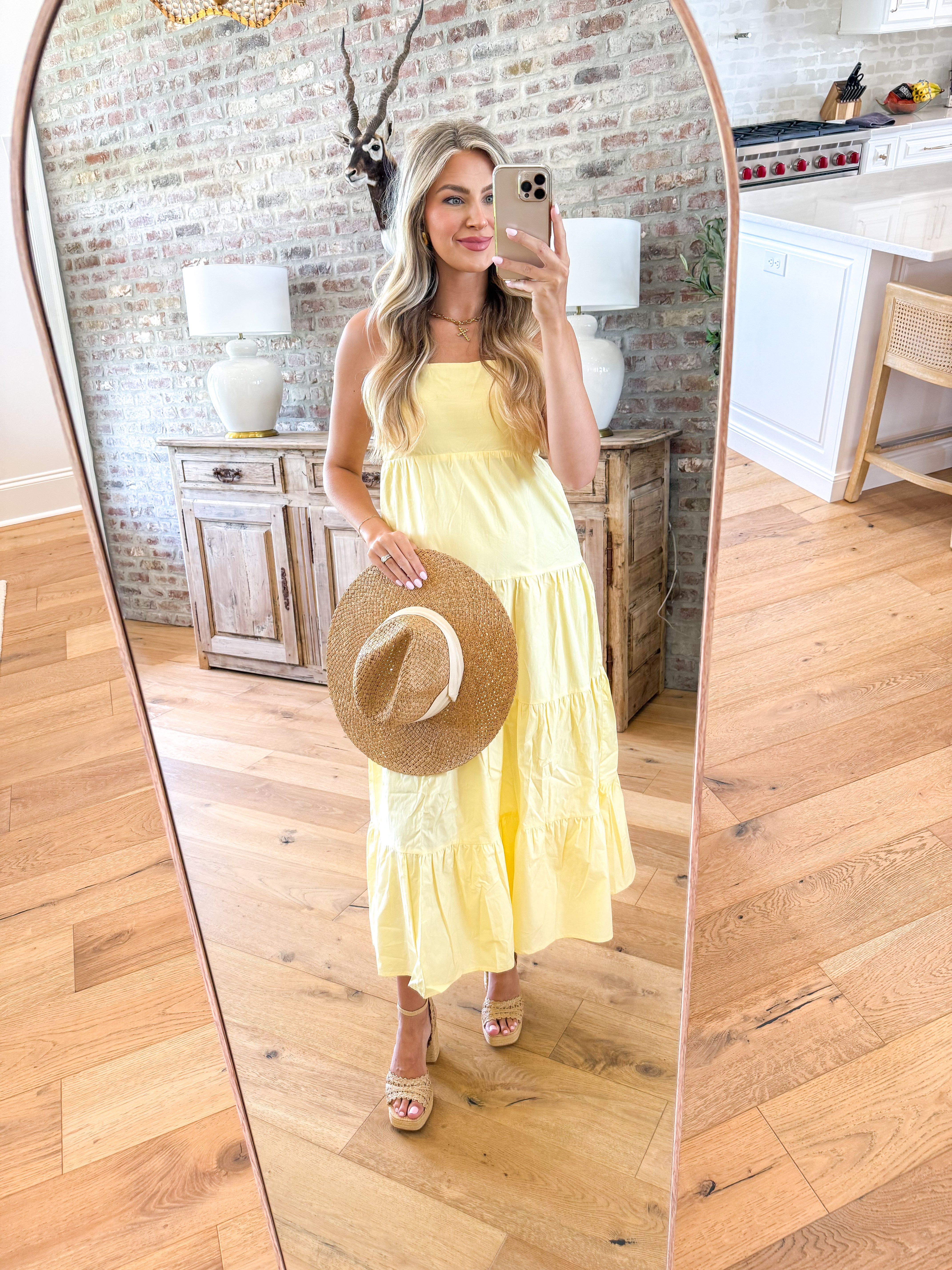 Iris Poplin Tiered Maxi Yellow