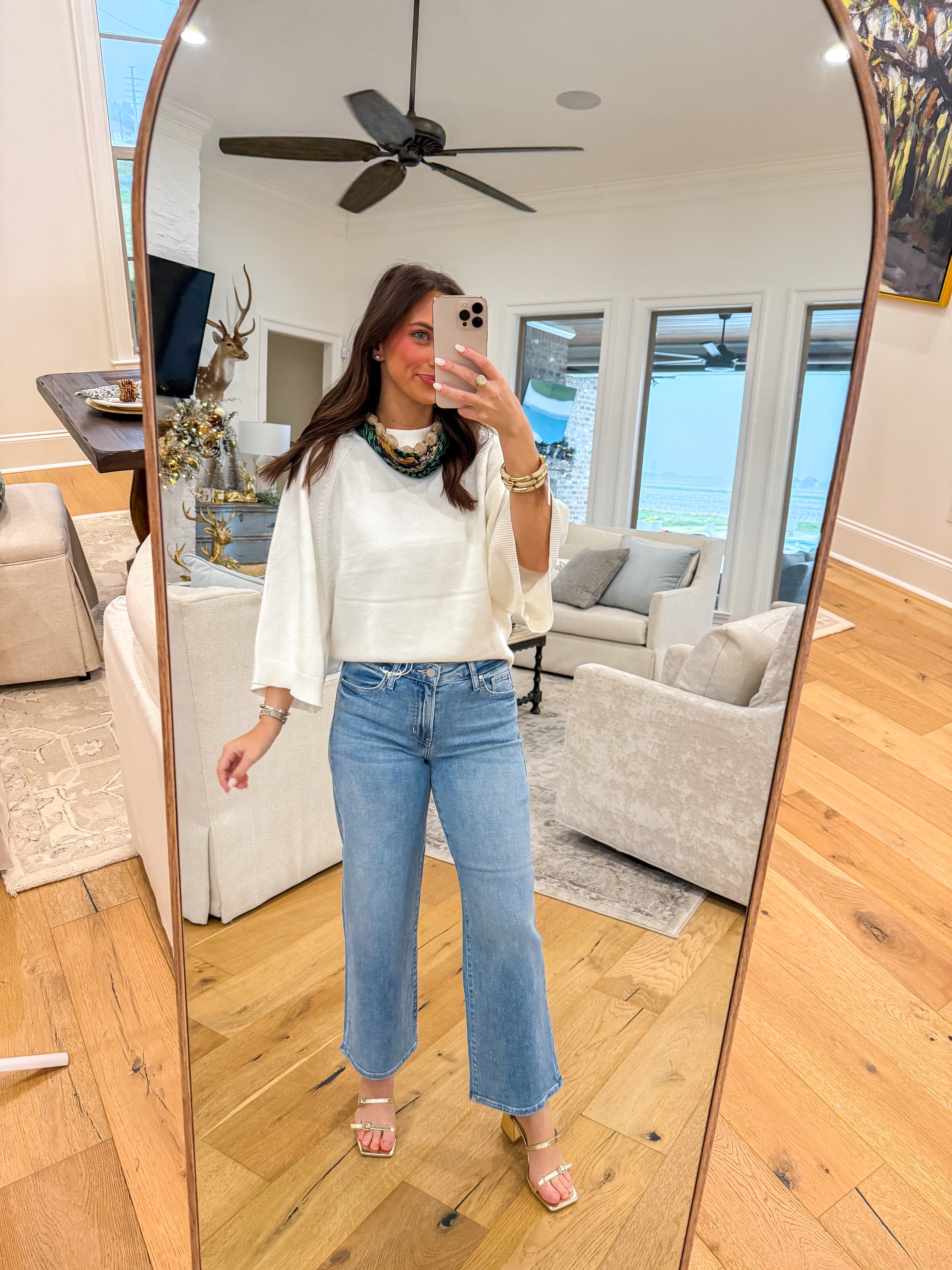 Everyday Ease Wide Sleeve Crew Sweater Cream