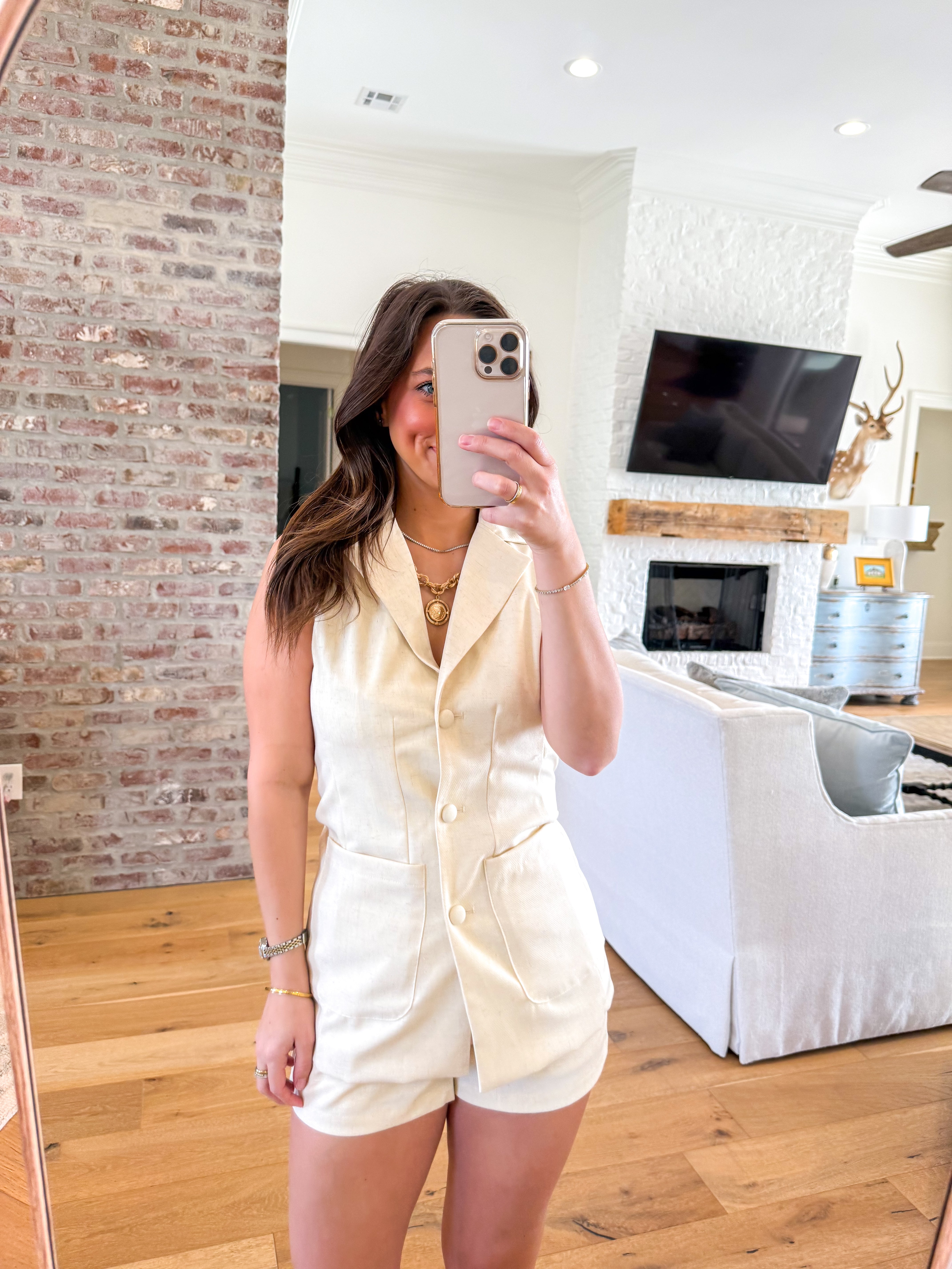 Mariana Cream Blazer Vest