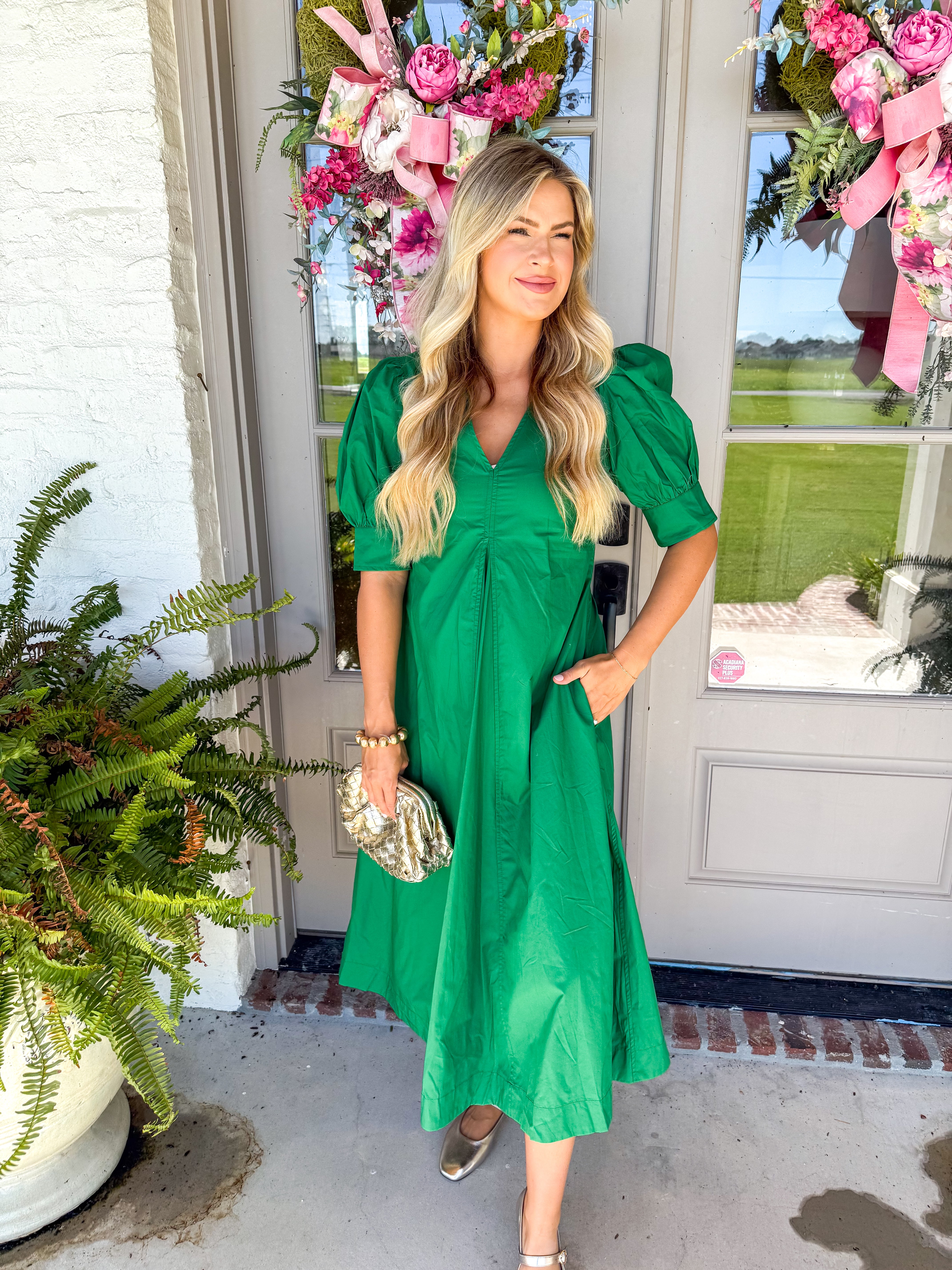 Emerald Isle Pocketed Midi Dress