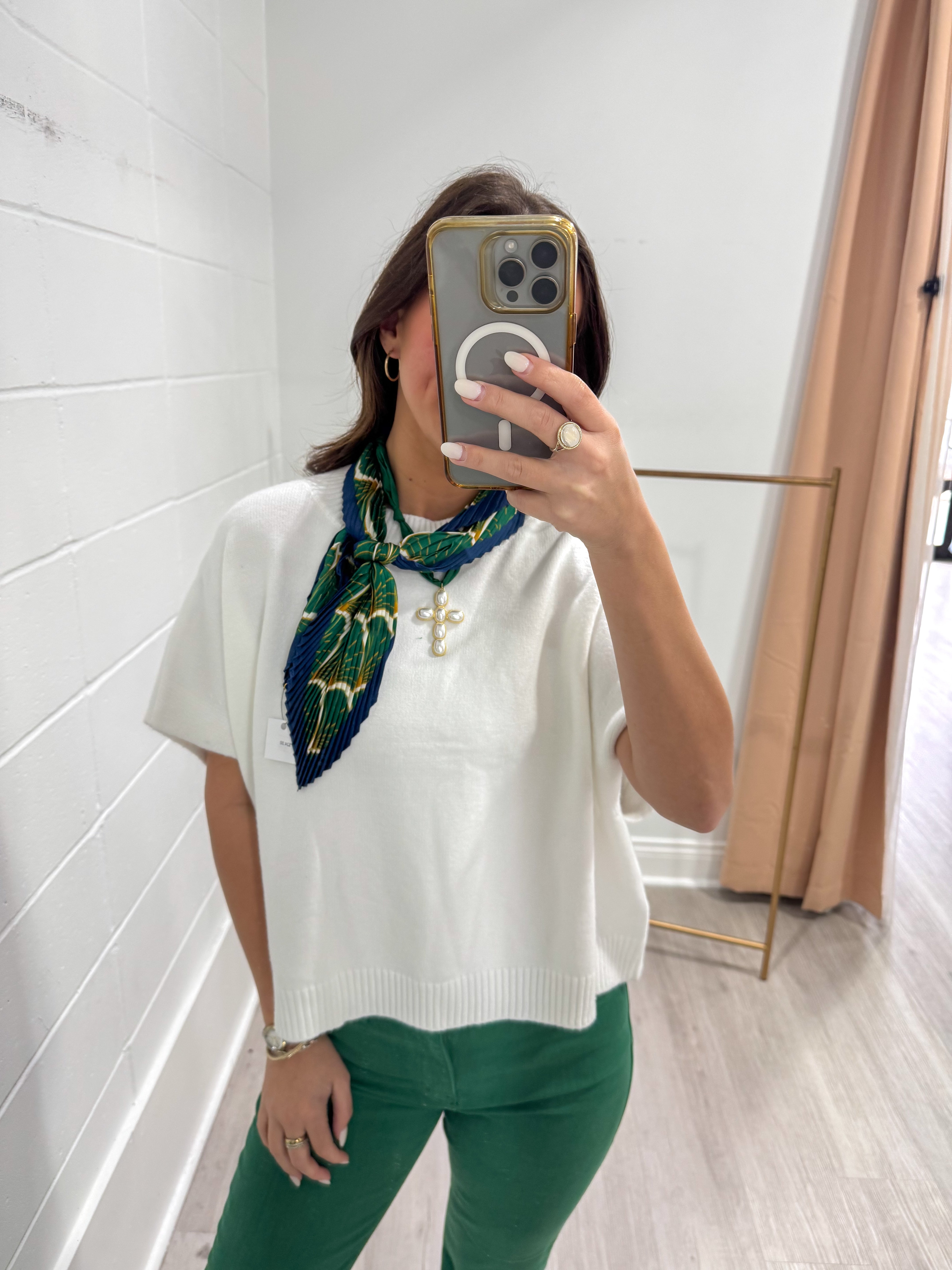 Ivory Dropped Shoulder Sweater Top