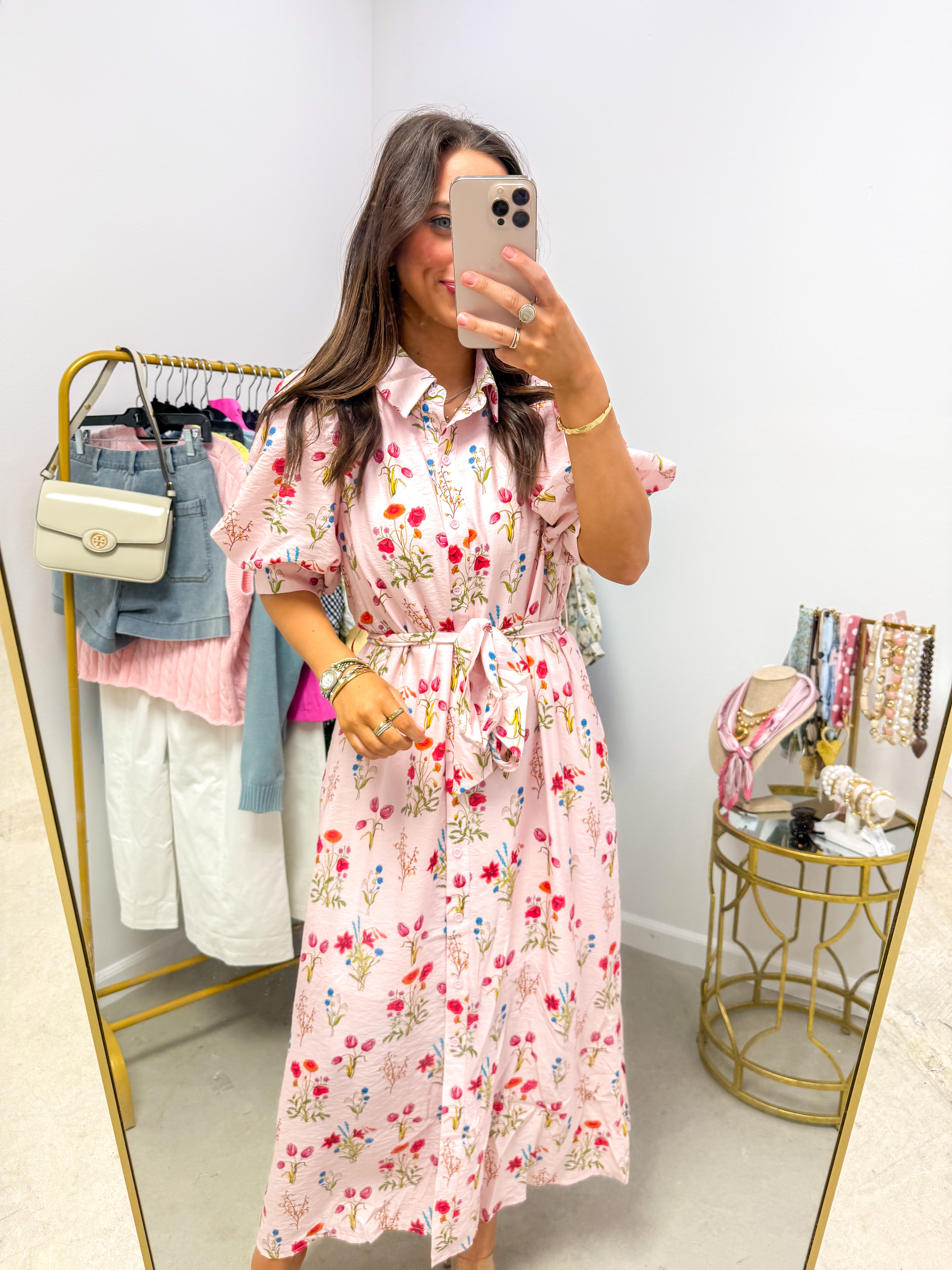 Rosewater Bloom Midi Dress