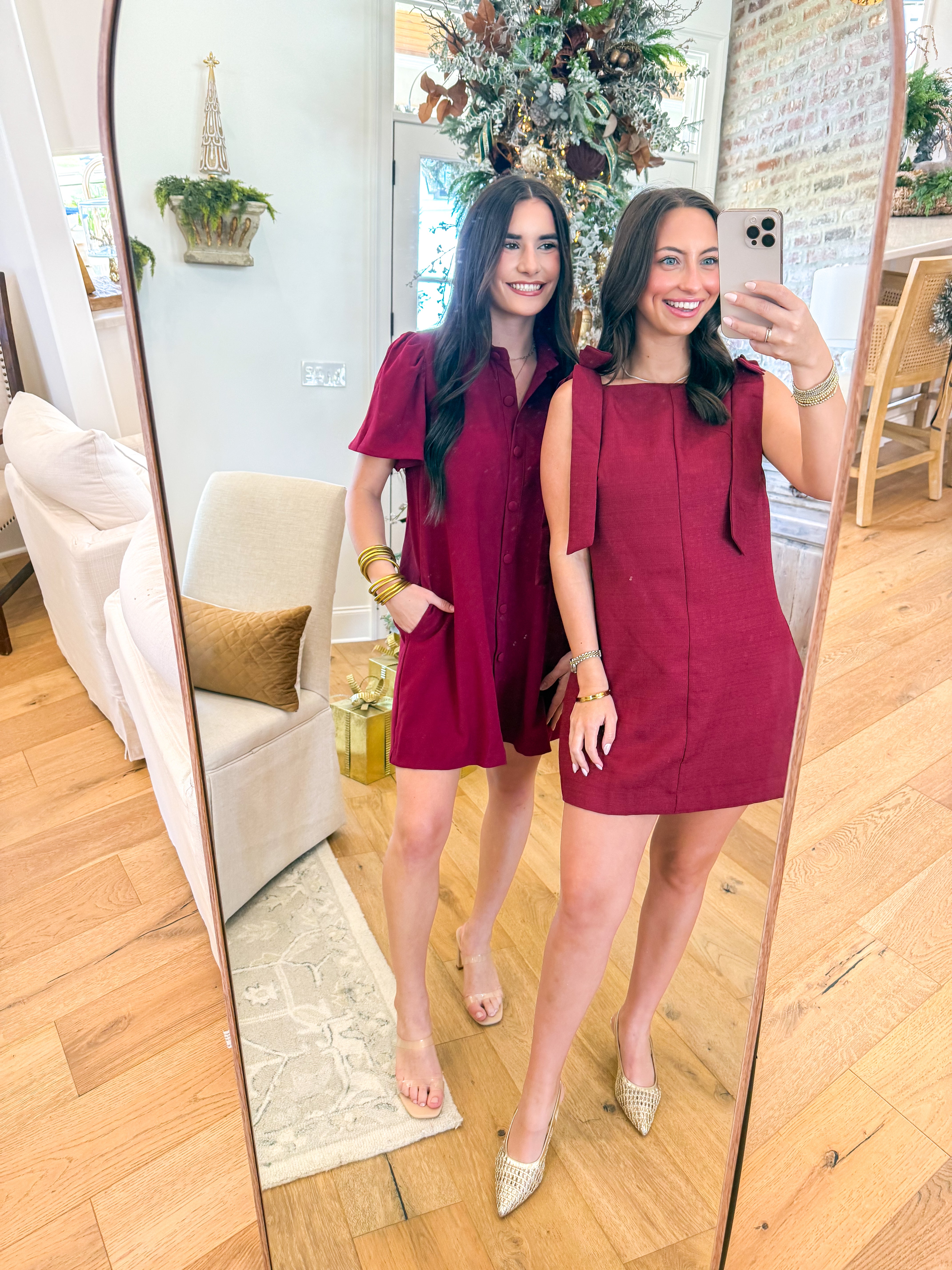 The Bow-Tied Mini Dress Burgundy