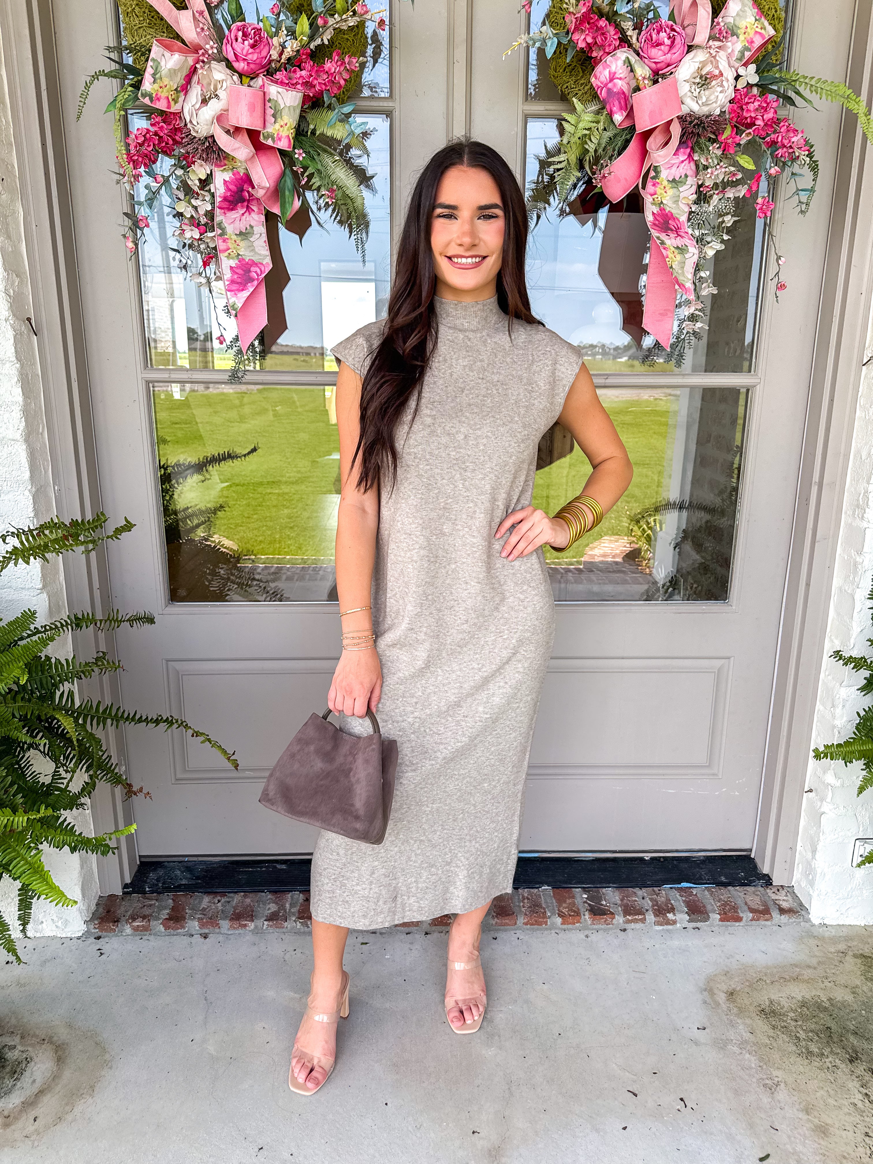 The Sydney Sweater Midi Dress Oatmeal