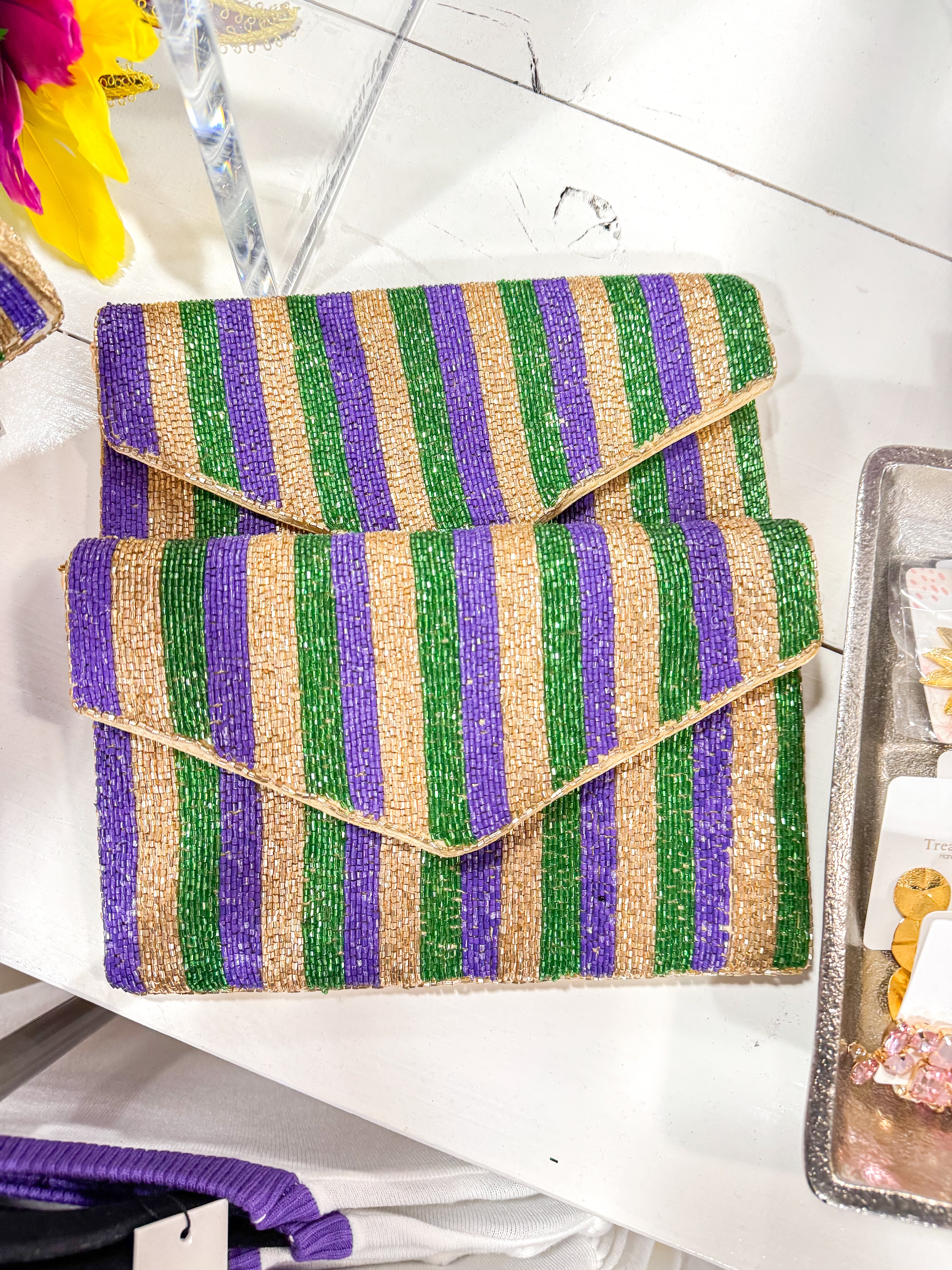 Mardi Gras Beaded Clutch