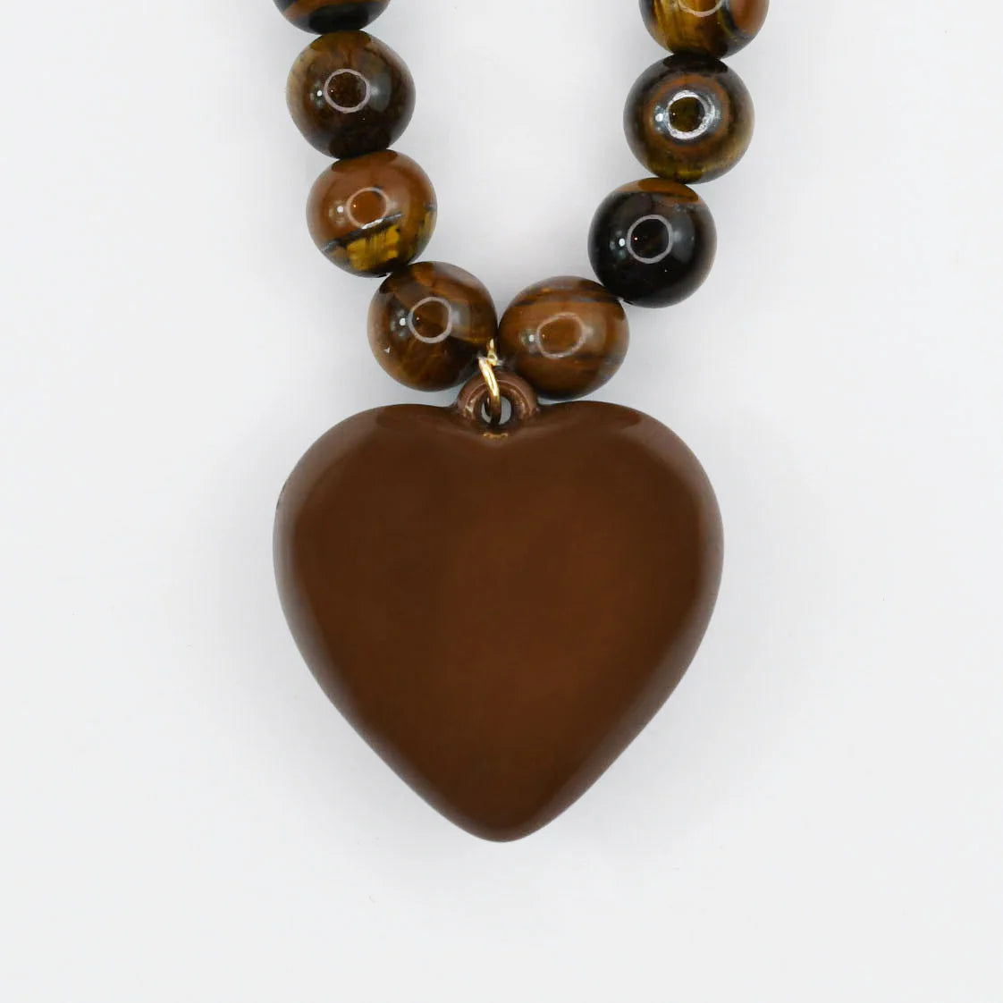 Janel Tiger Eye Gemstone Necklace - Brown