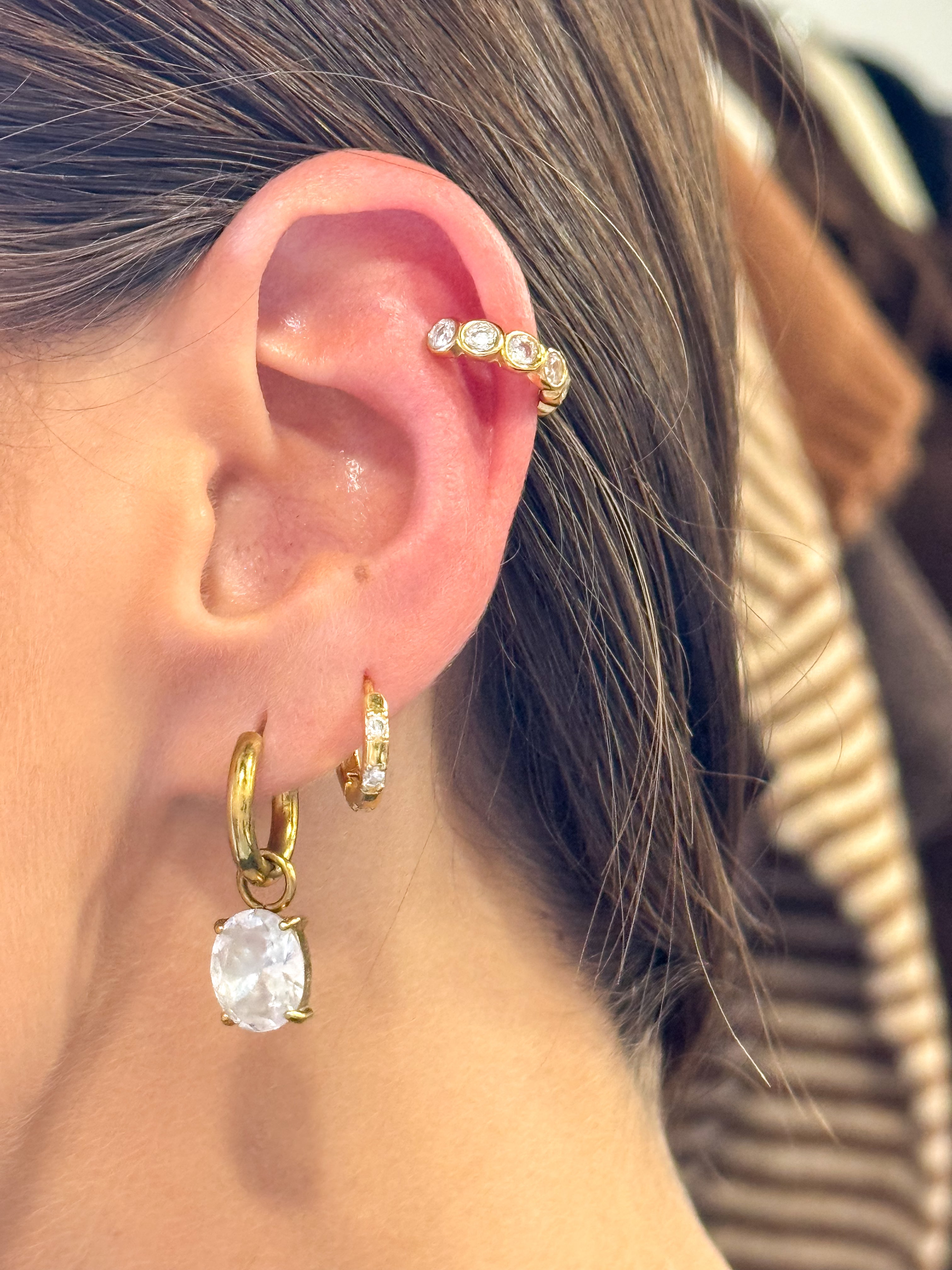 Bezel Diamond Ear Cuff