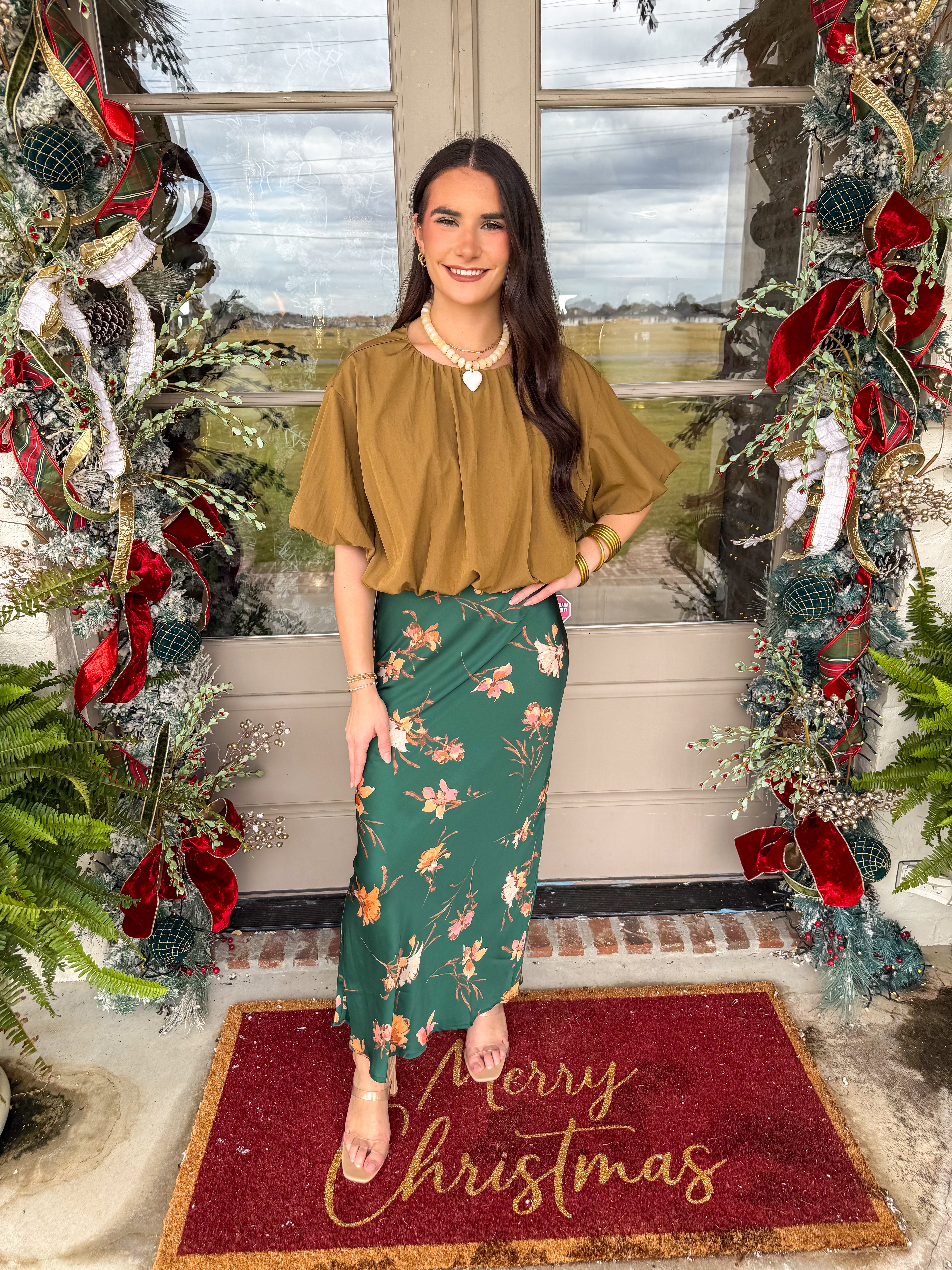 Alexis Floral Maxi Satin Skirt