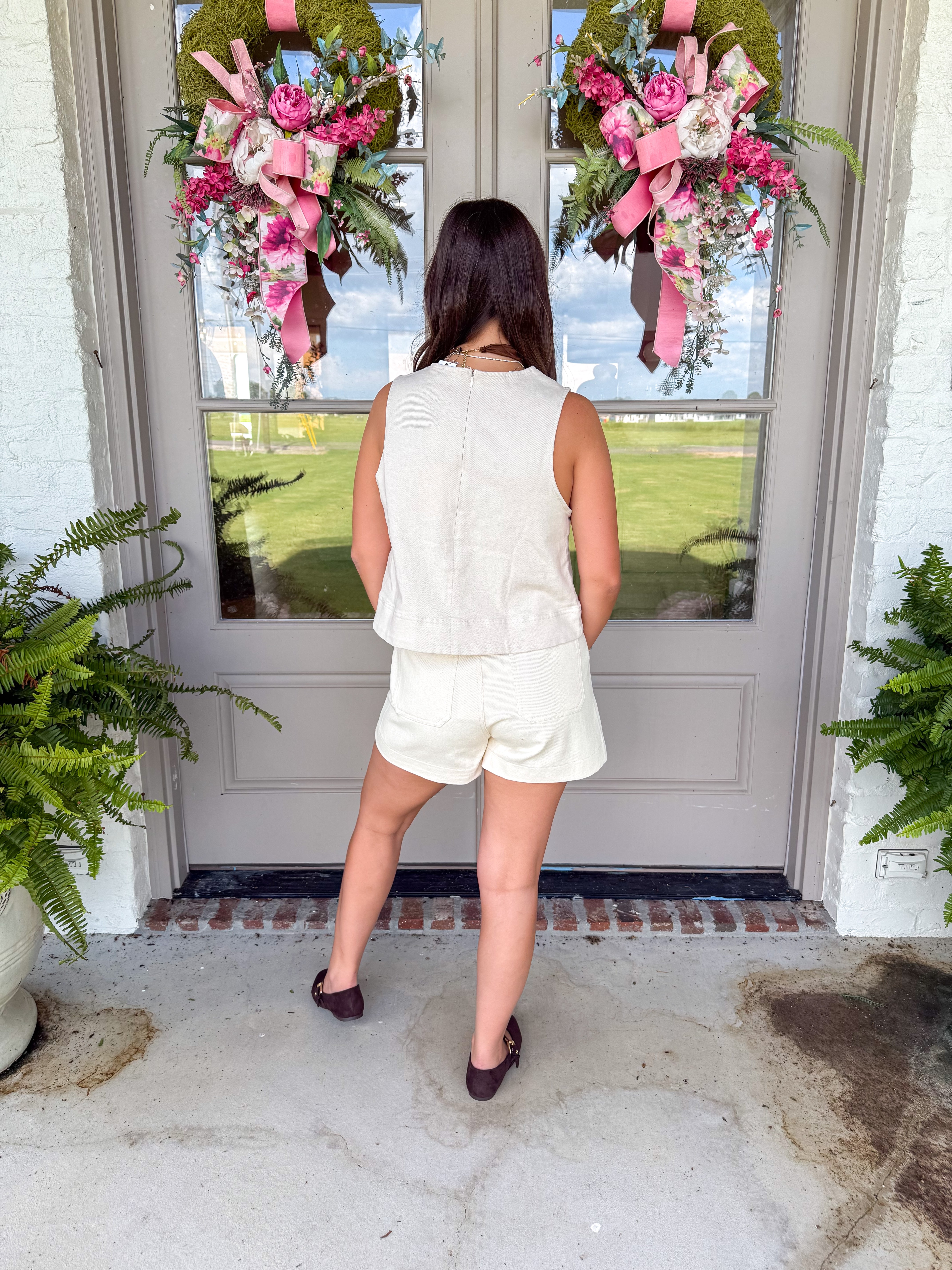 Ecru Saddle Up Shorts