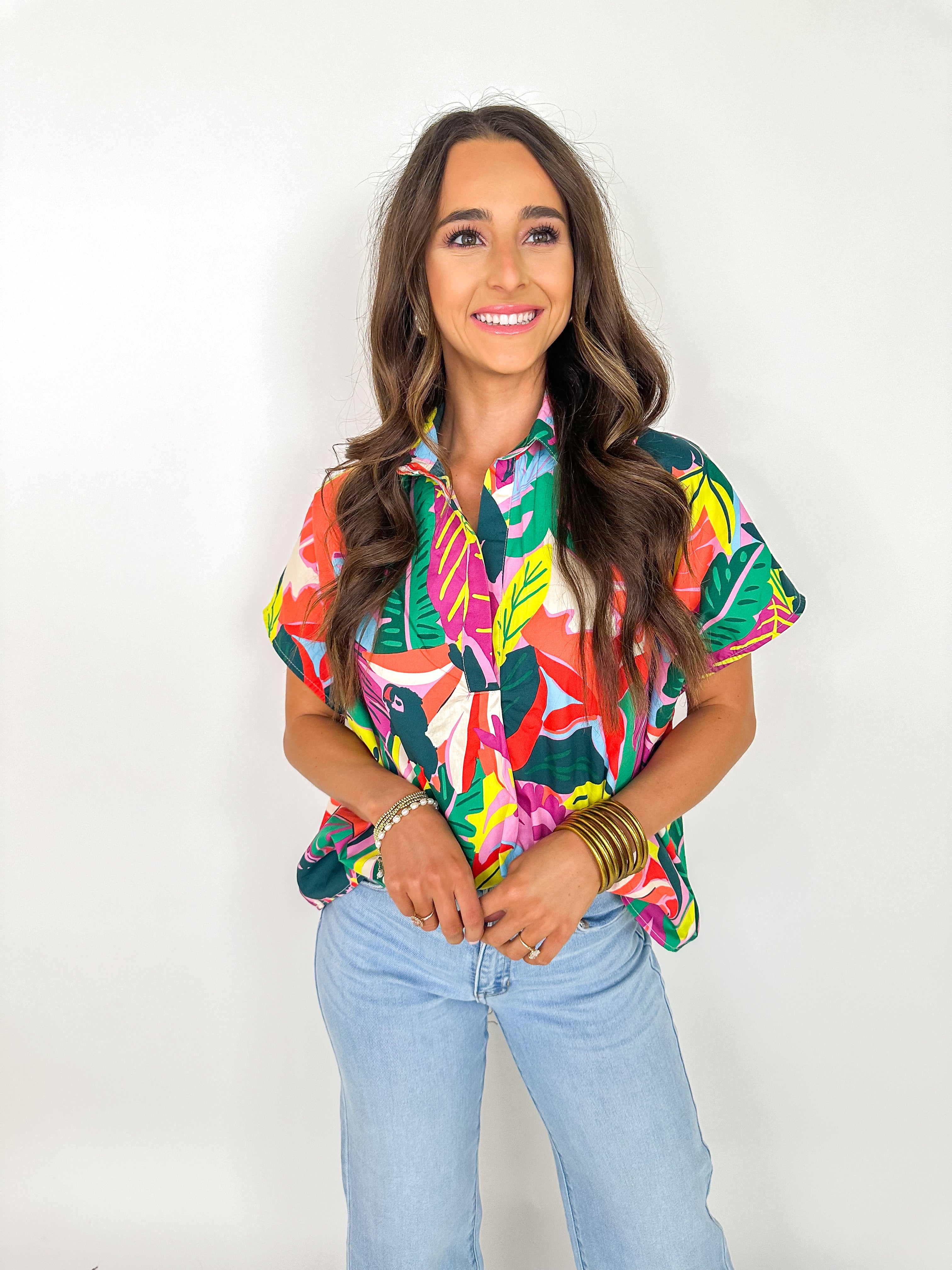 Birds Of Paradise Poplin Top