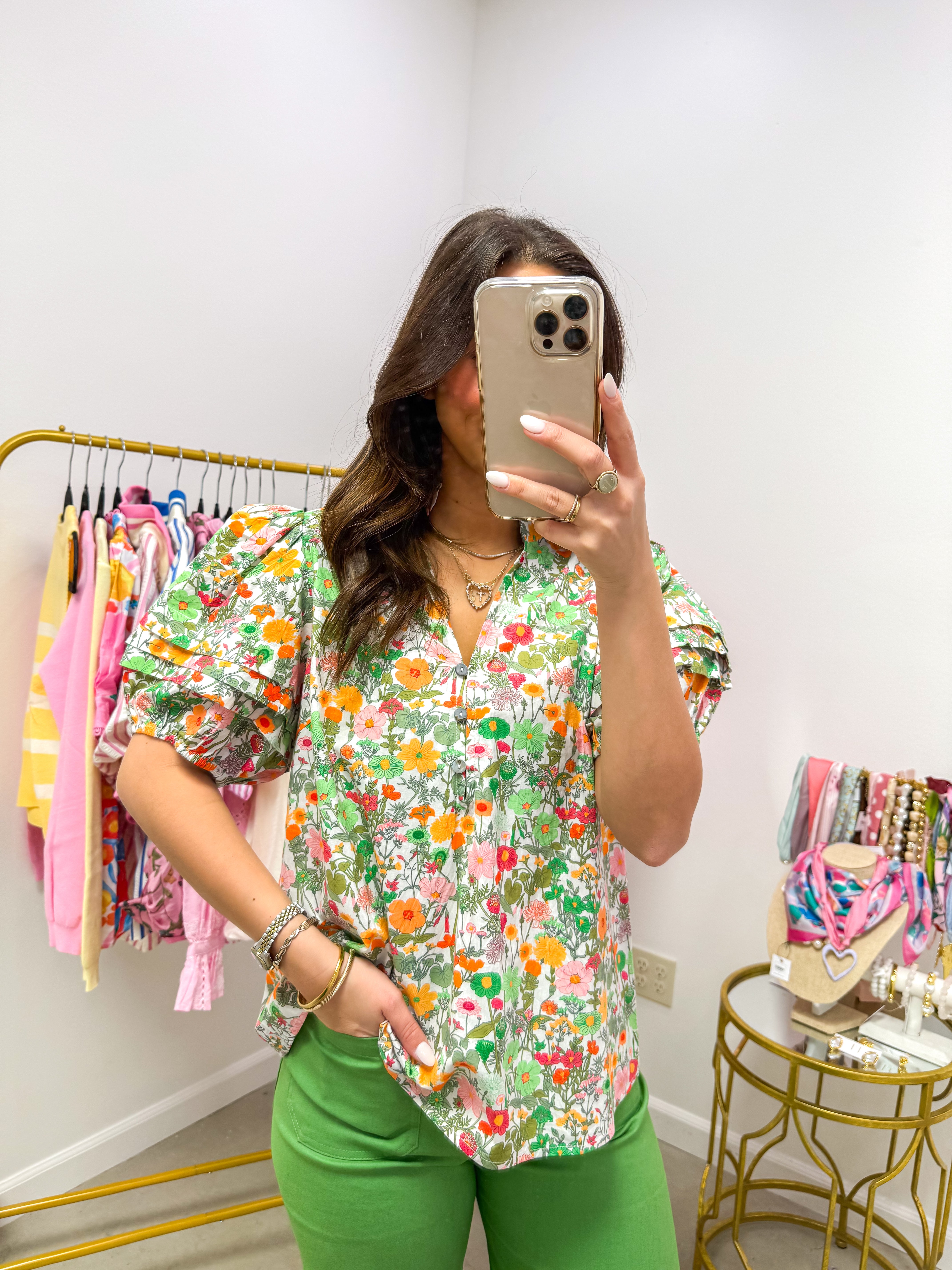 Garden Whispers Colorful Blouse